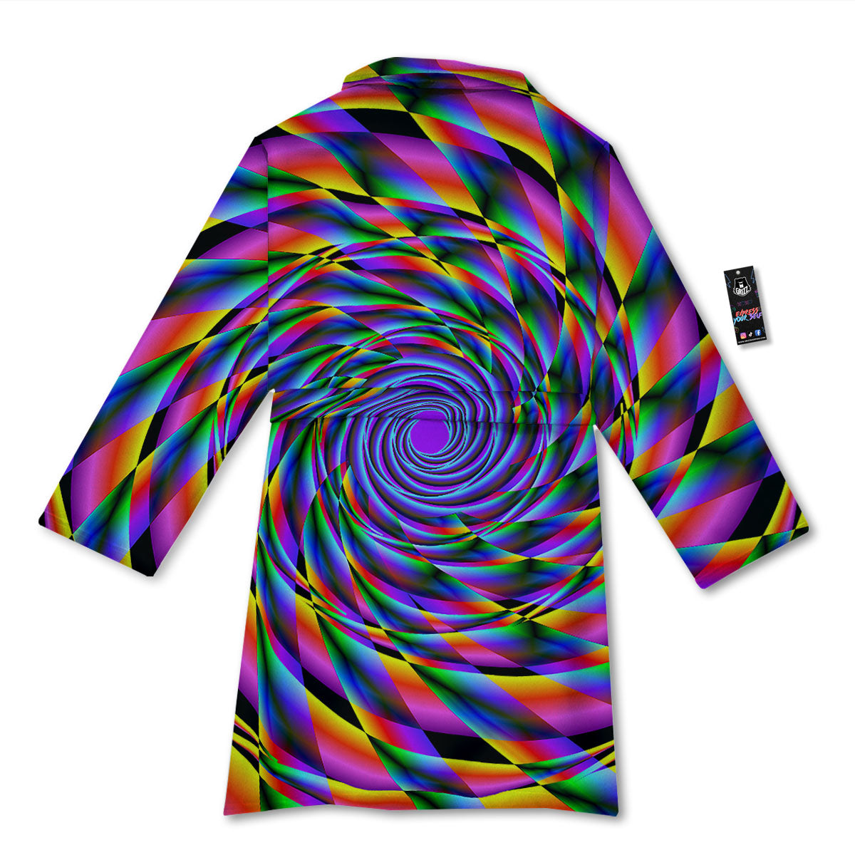 Motion Psychedelic Illusory Print Bathrobe-grizzshop