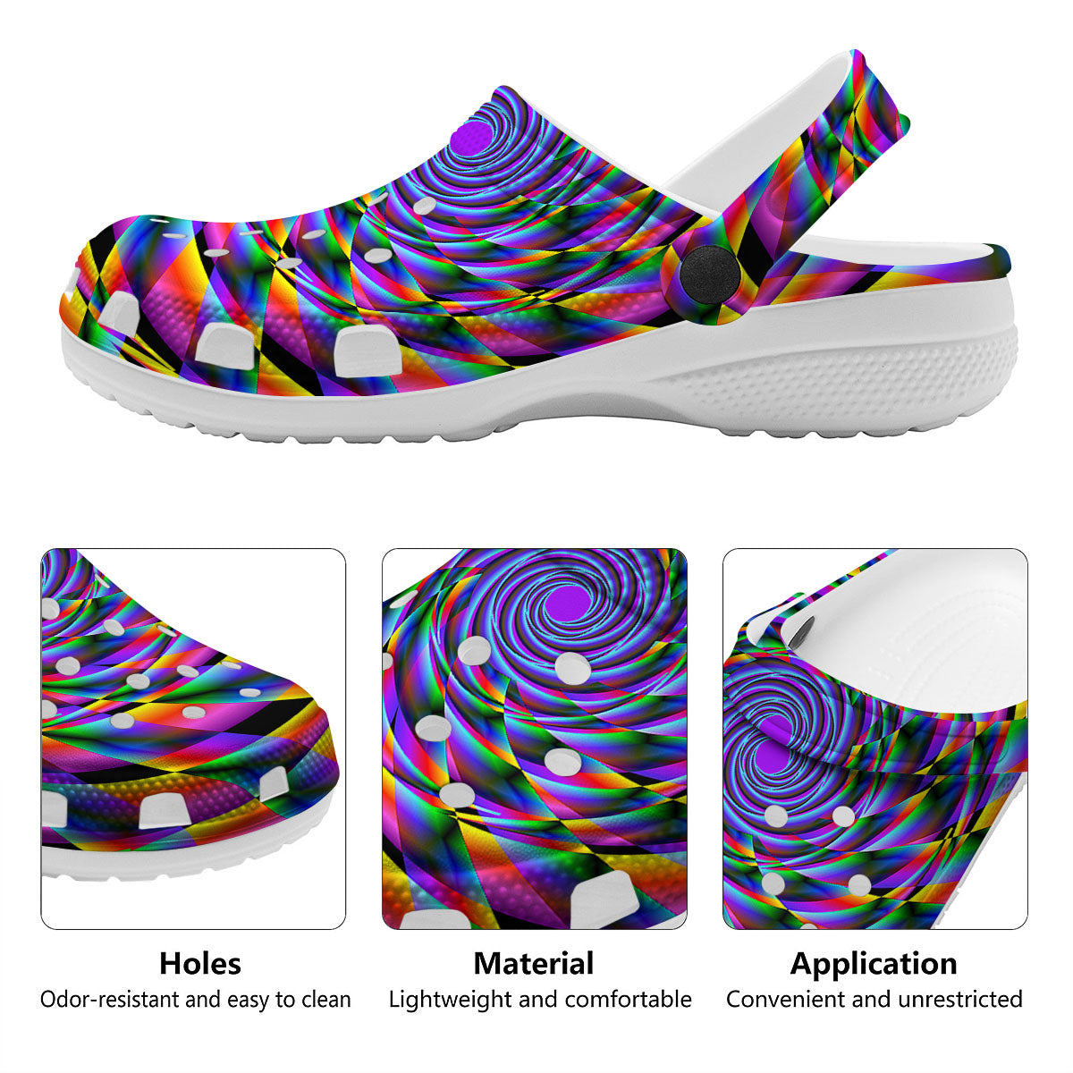 Motion Psychedelic Illusory Print Clog-grizzshop