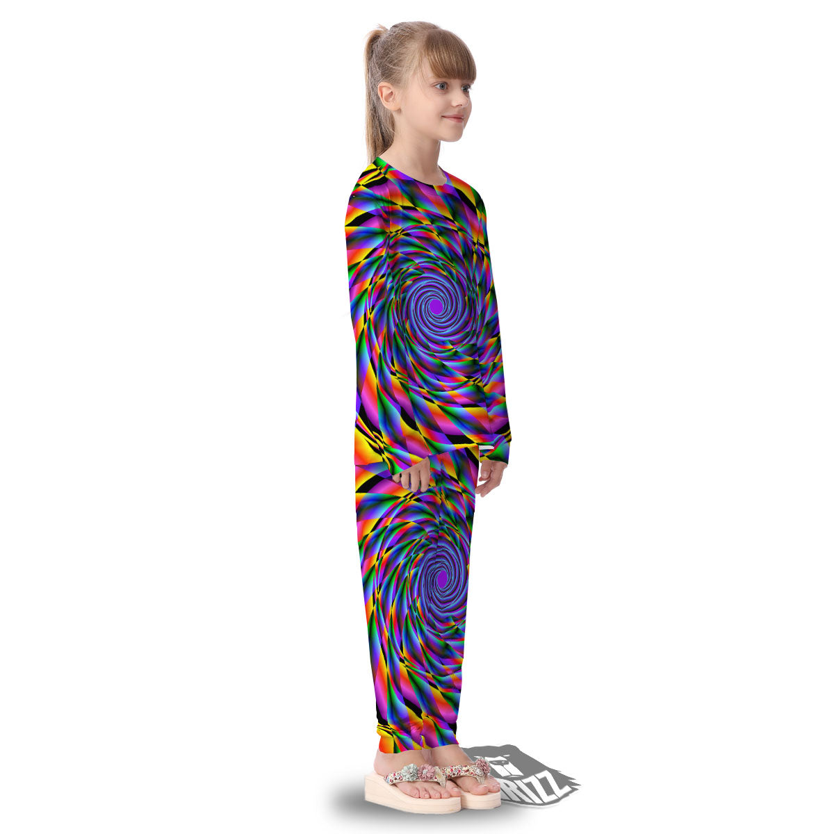 Motion Psychedelic Illusory Print Kid's Pajamas-grizzshop