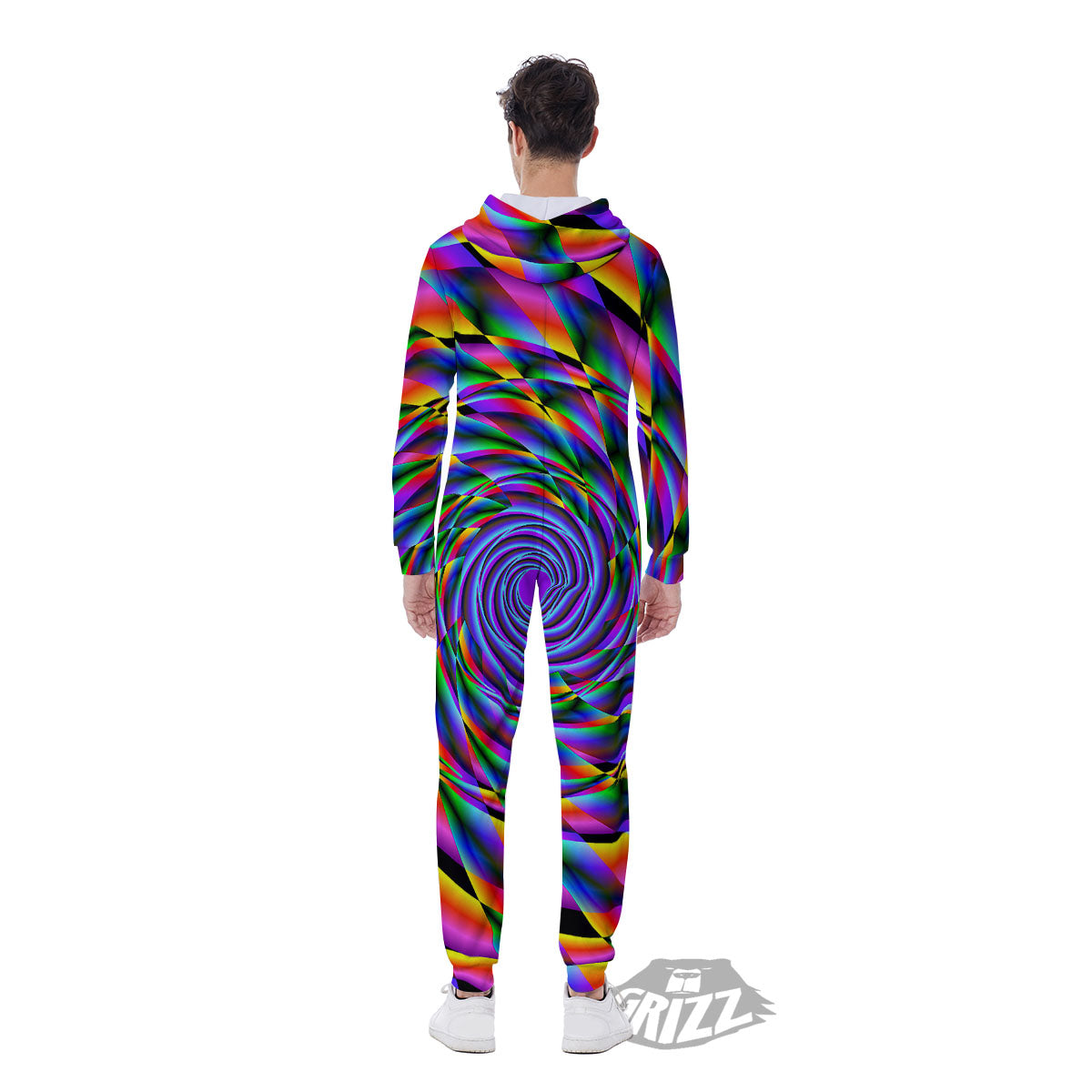 Motion Psychedelic Illusory Print Men's Jumpsuit-grizzshop