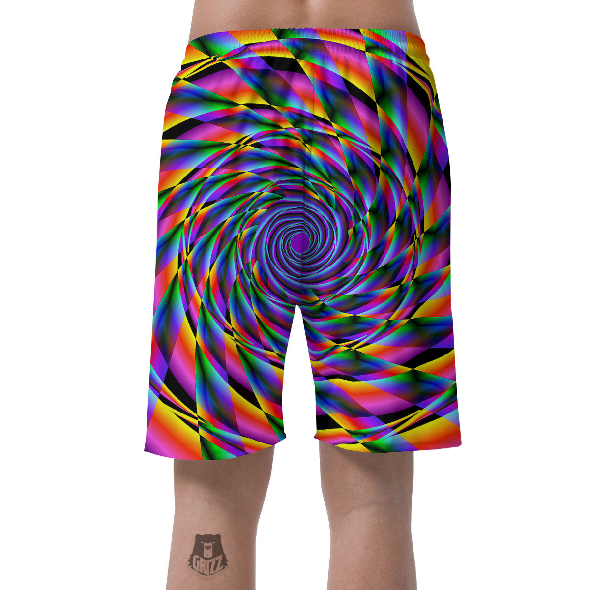 Motion Psychedelic Illusory Print Men's Shorts-grizzshop