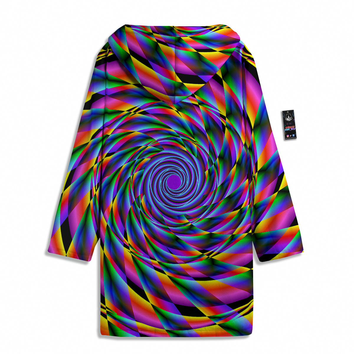 Motion Psychedelic Illusory Print Men's Windbreaker Jacket-grizzshop
