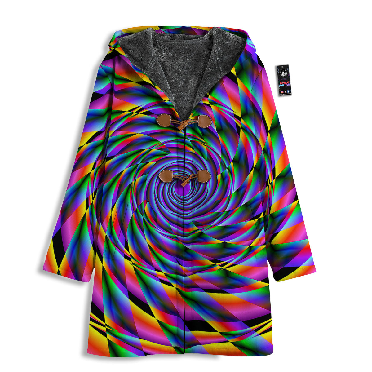 Motion Psychedelic Illusory Print Men's Windbreaker Jacket-grizzshop