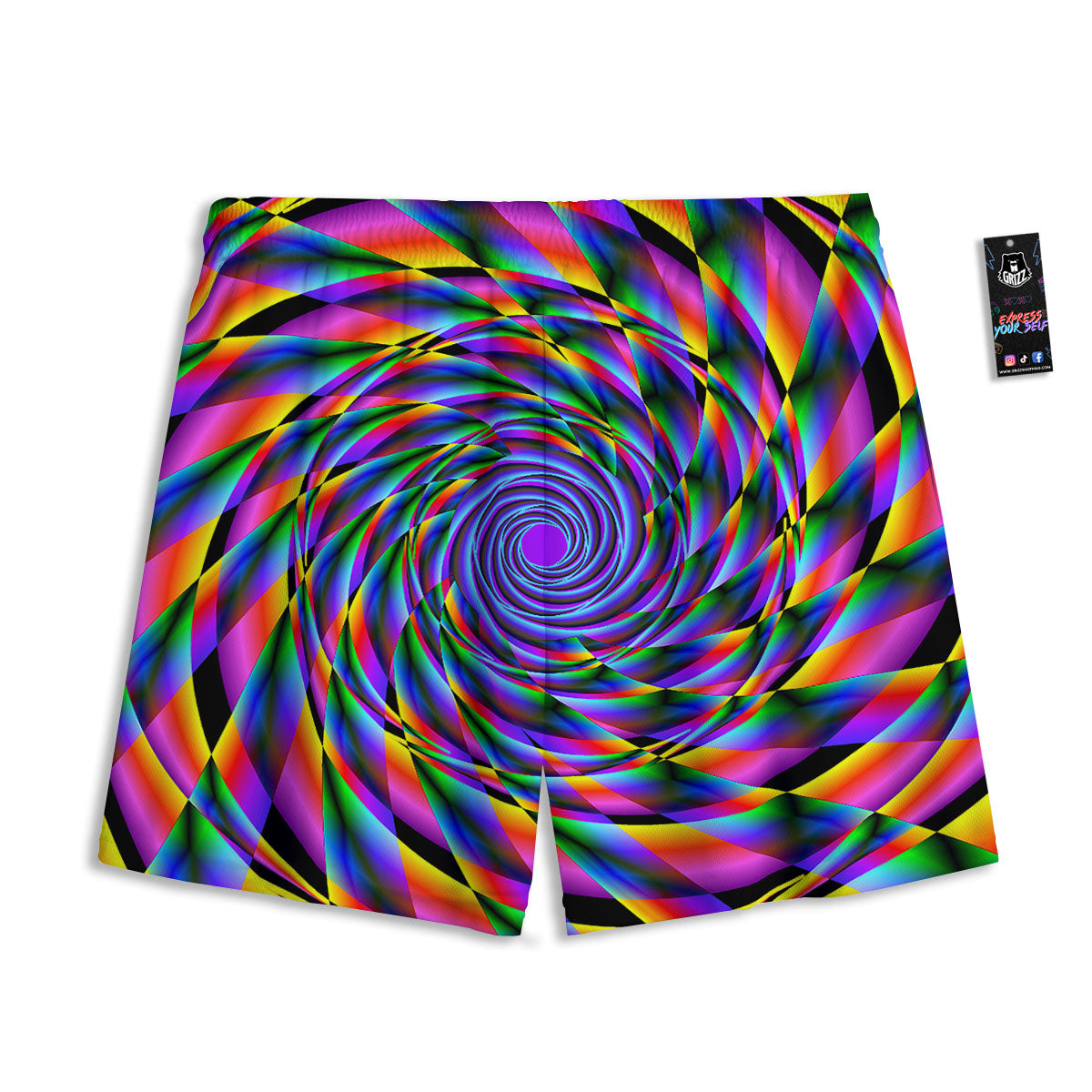 Motion Psychedelic Illusory Print Mesh Shorts