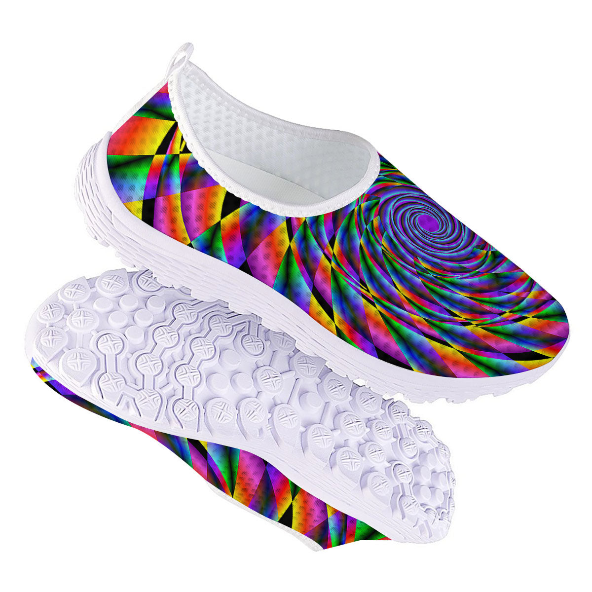 Motion Psychedelic Illusory Print Nurse Shoes-grizzshop