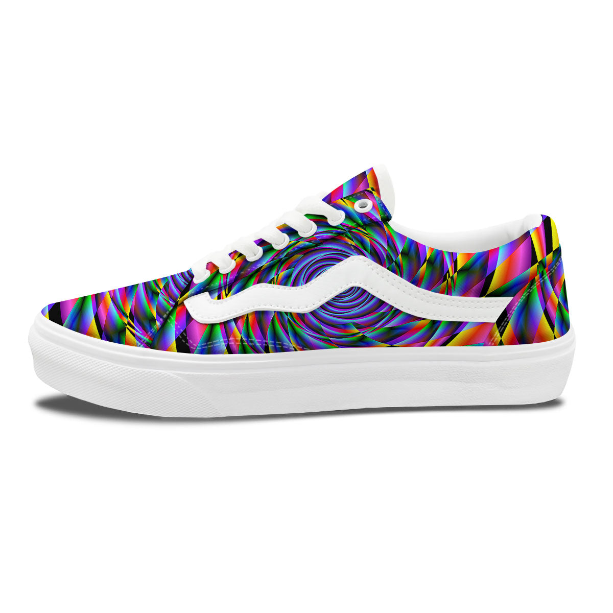 Motion Psychedelic Illusory Print Skate Shoes-grizzshop