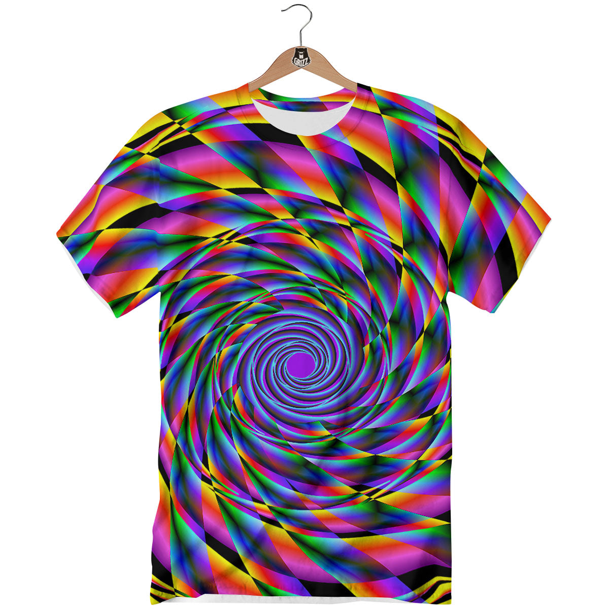 Motion Psychedelic Illusory Print T-Shirt-grizzshop