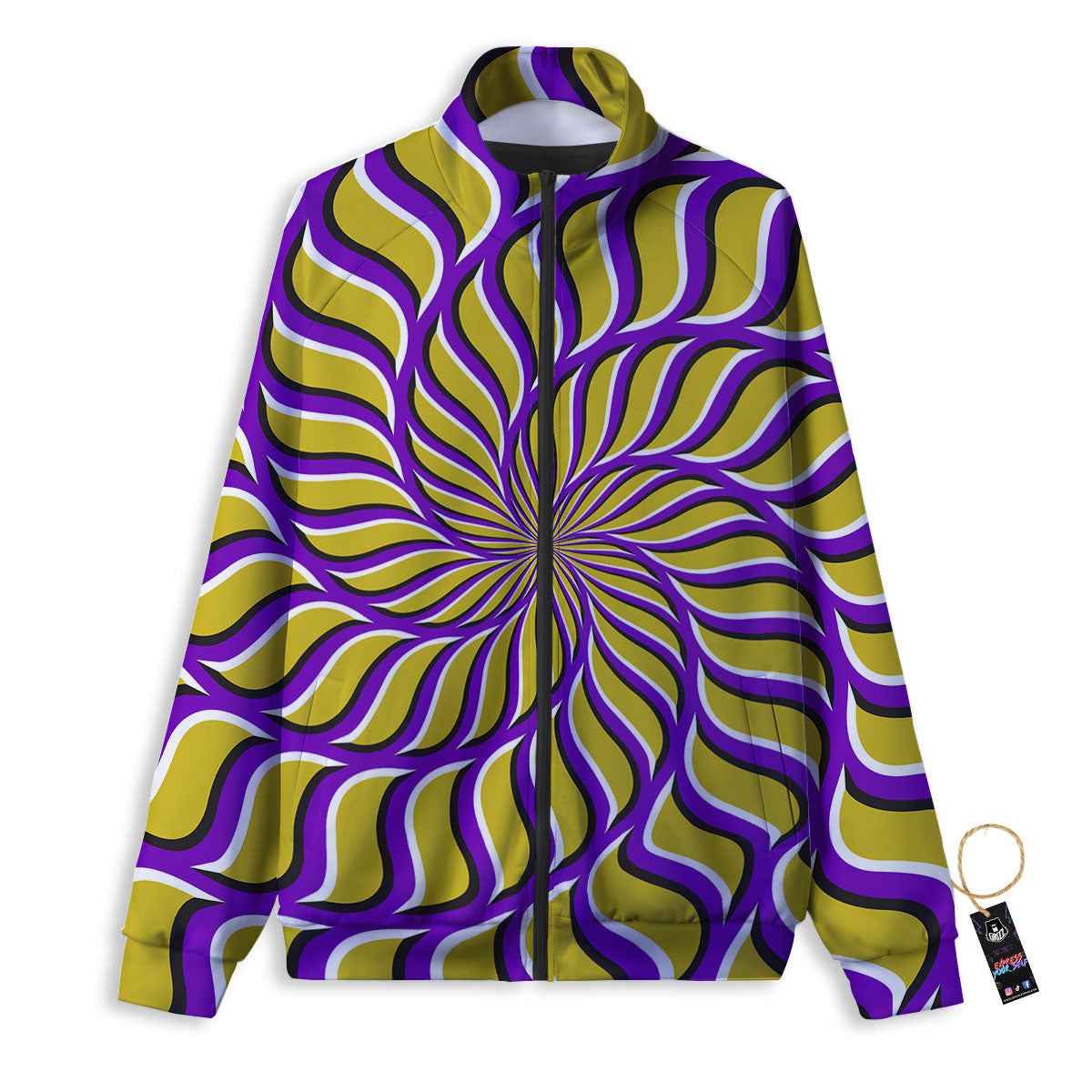Motion Psychedelic Illusory Print Track Jacket-grizzshop