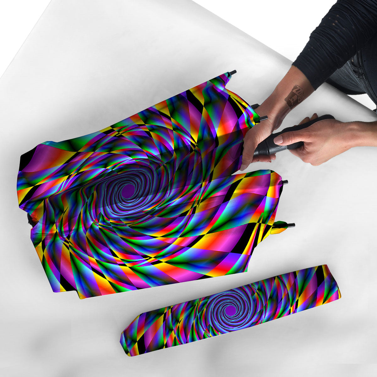 Motion Psychedelic Illusory Print Umbrella-grizzshop