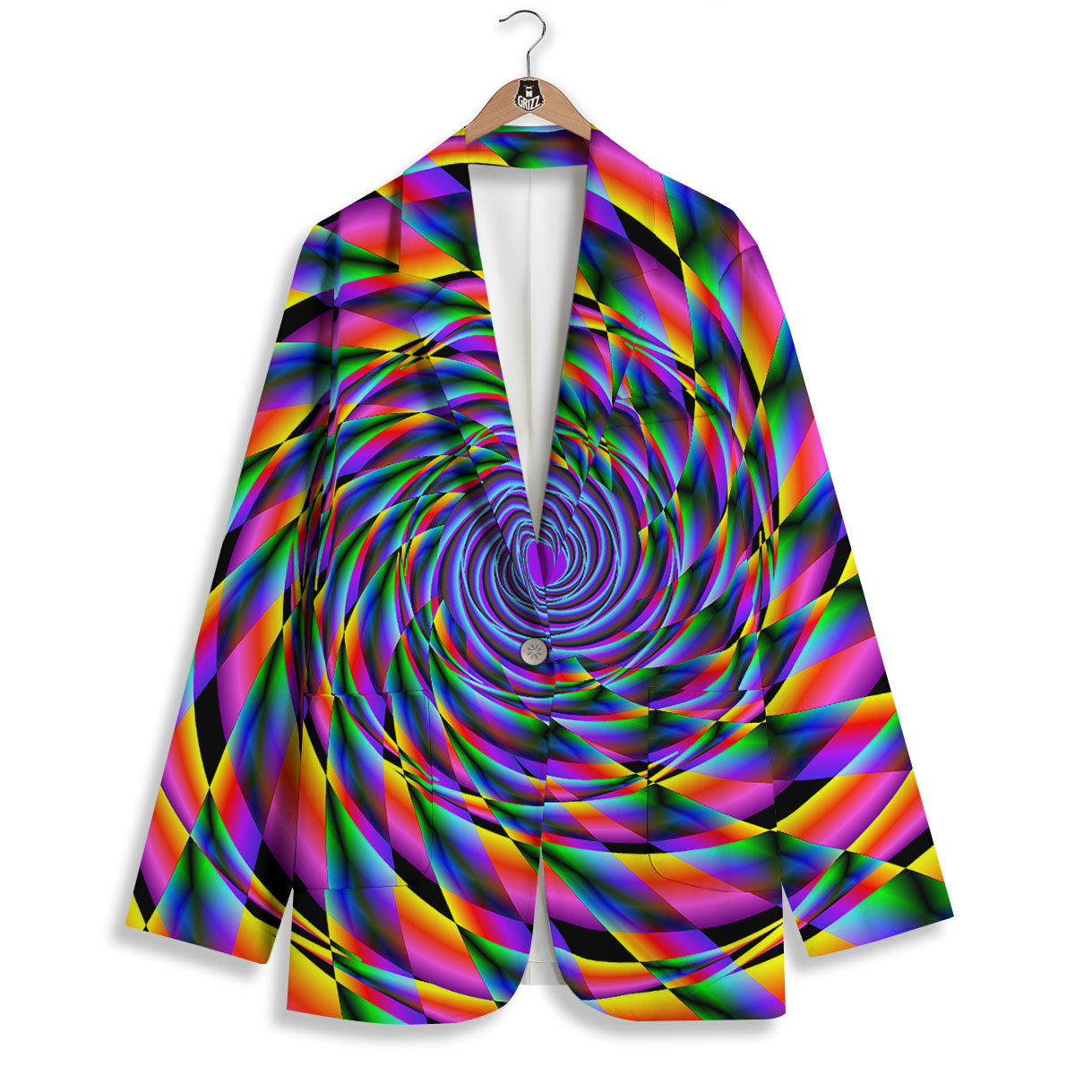 Motion Psychedelic Illusory Print Women's Blazer-grizzshop