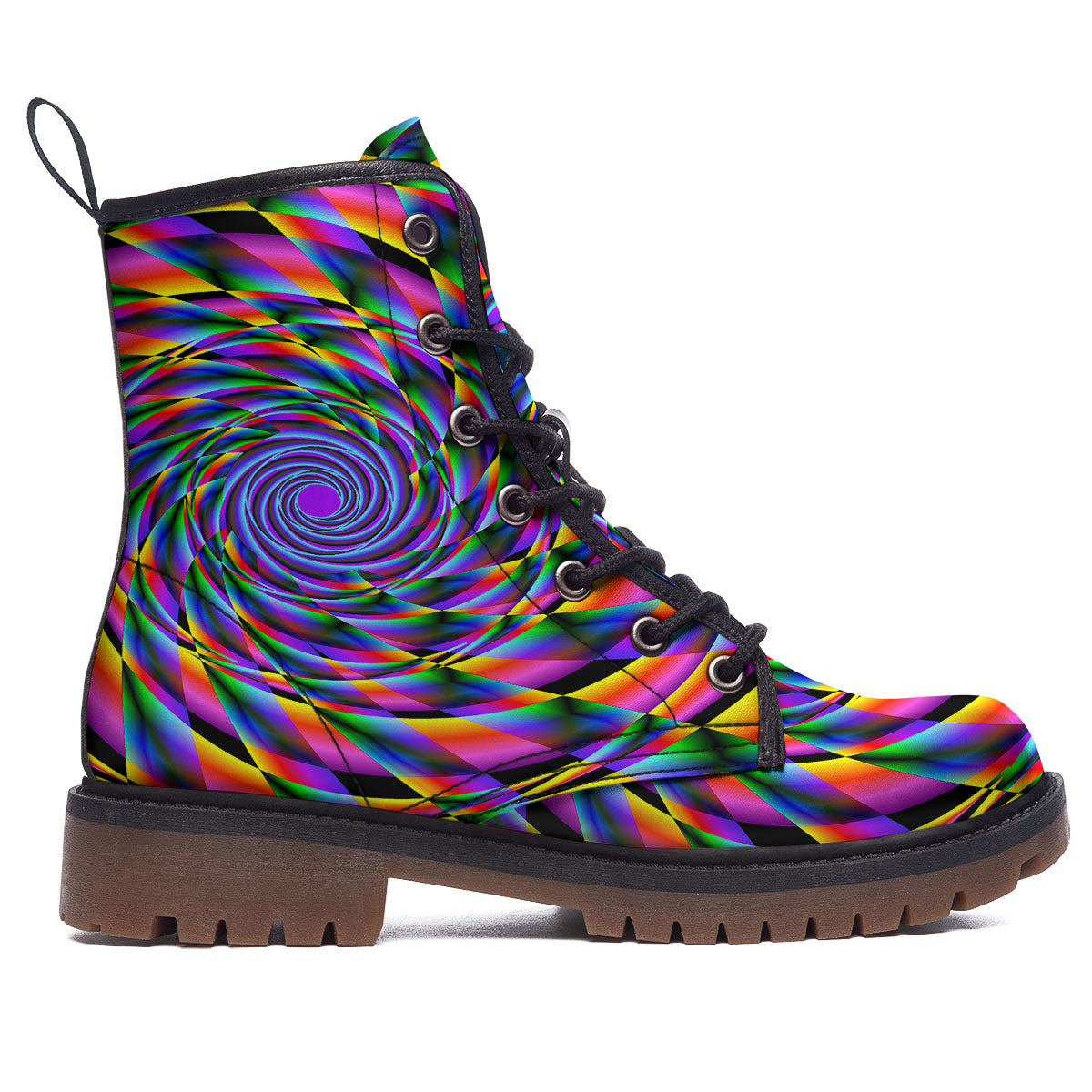 Motion Psychedelic Illusory Print Work Boots-grizzshop
