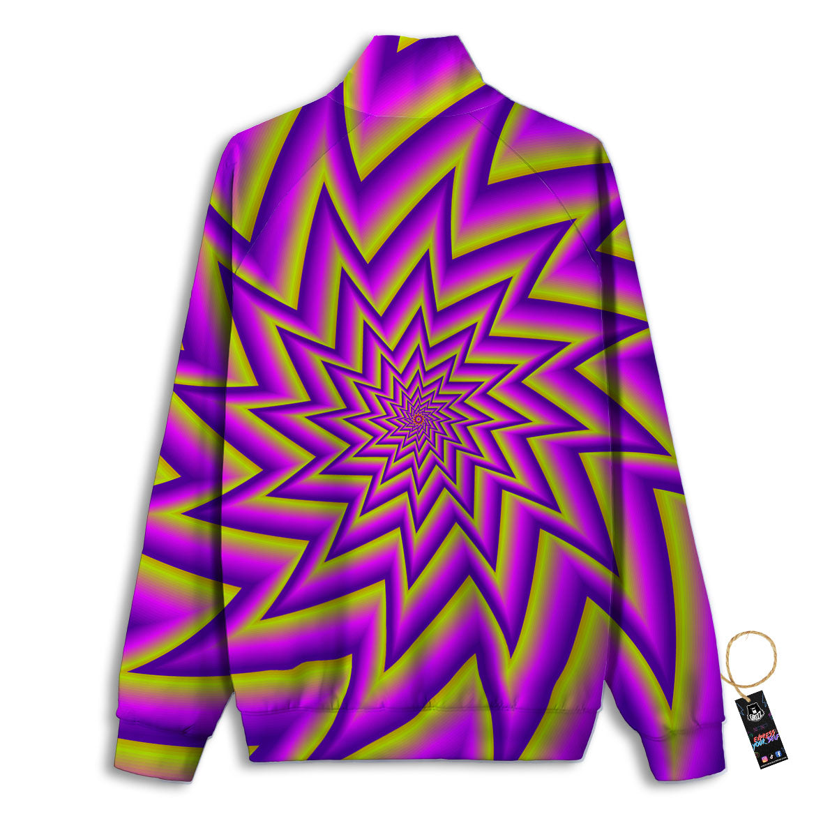 Motion Spiral Illusory Print Track Jacket-grizzshop