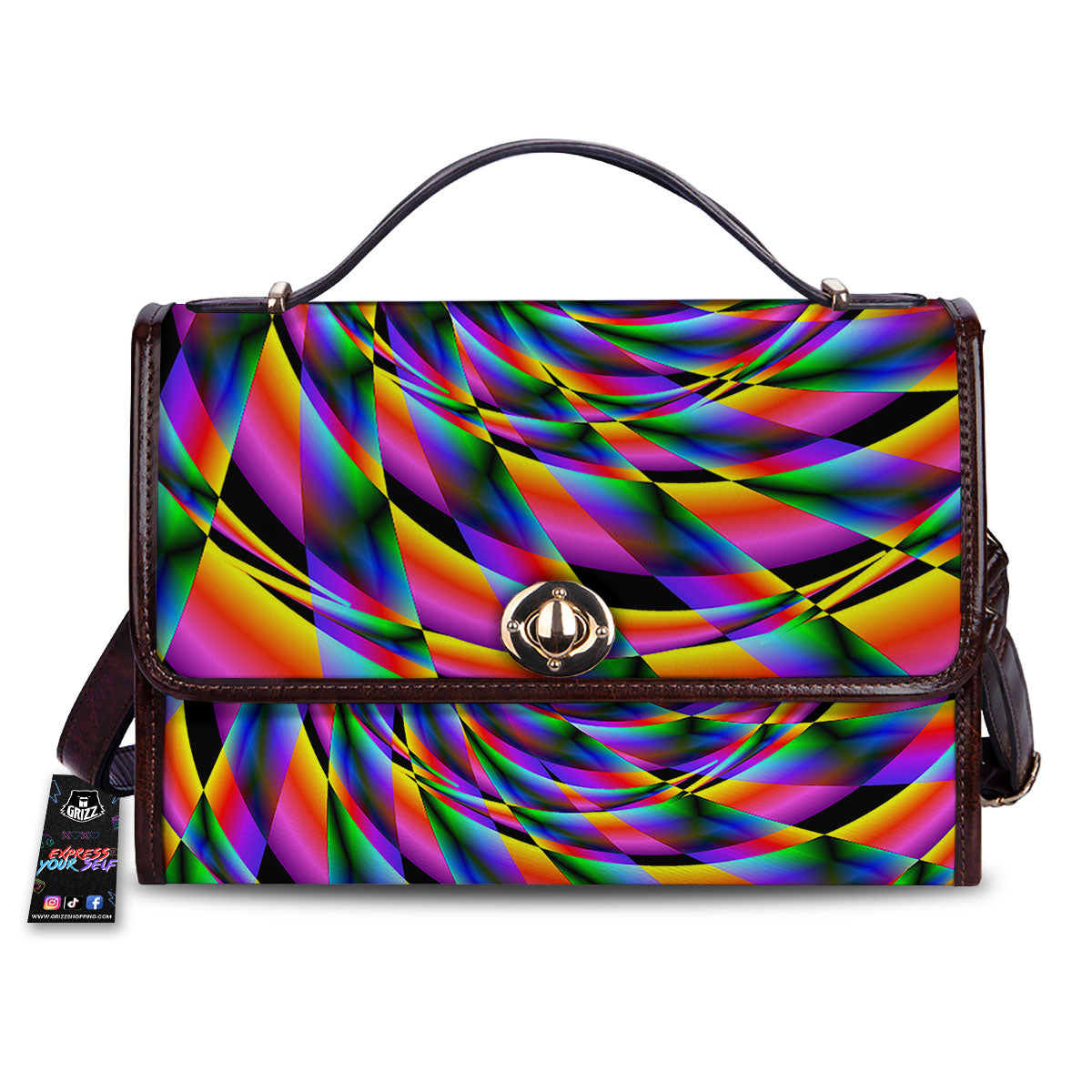 Motion Psychedelic Illusory Print Women's Satchel Bag