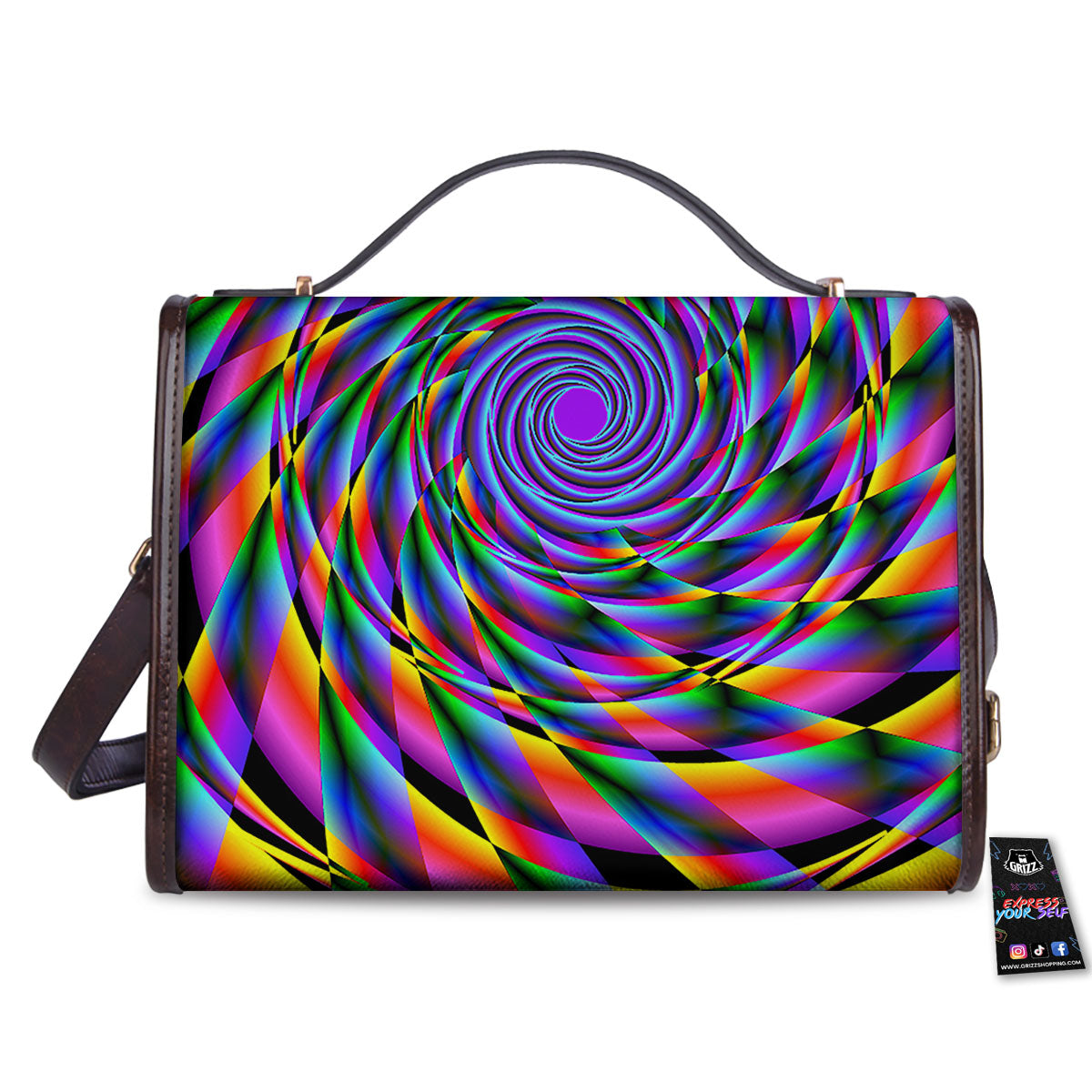 Motion Psychedelic Illusory Print Women's Satchel Bag