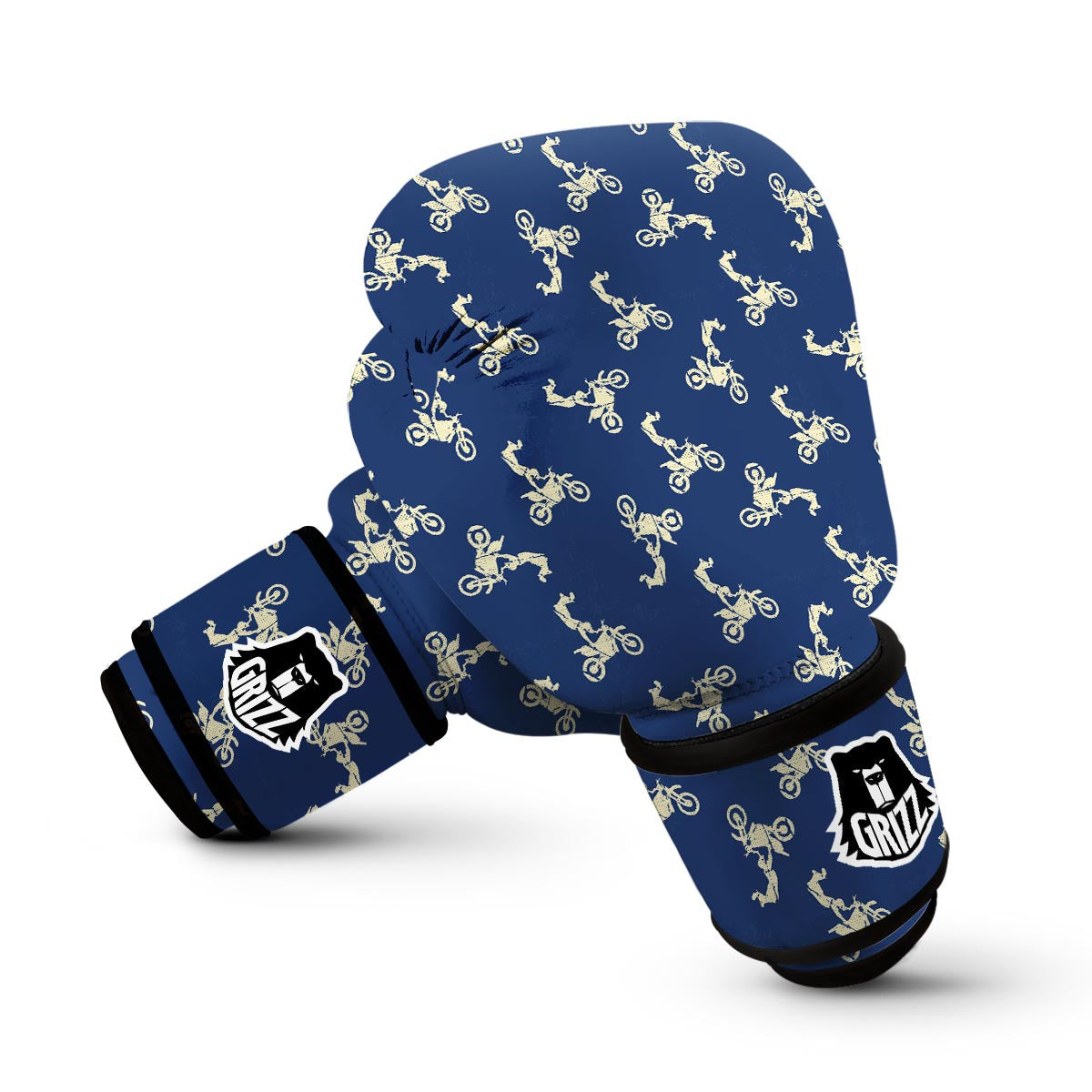 Motocross Pattern Print Boxing Gloves-grizzshop