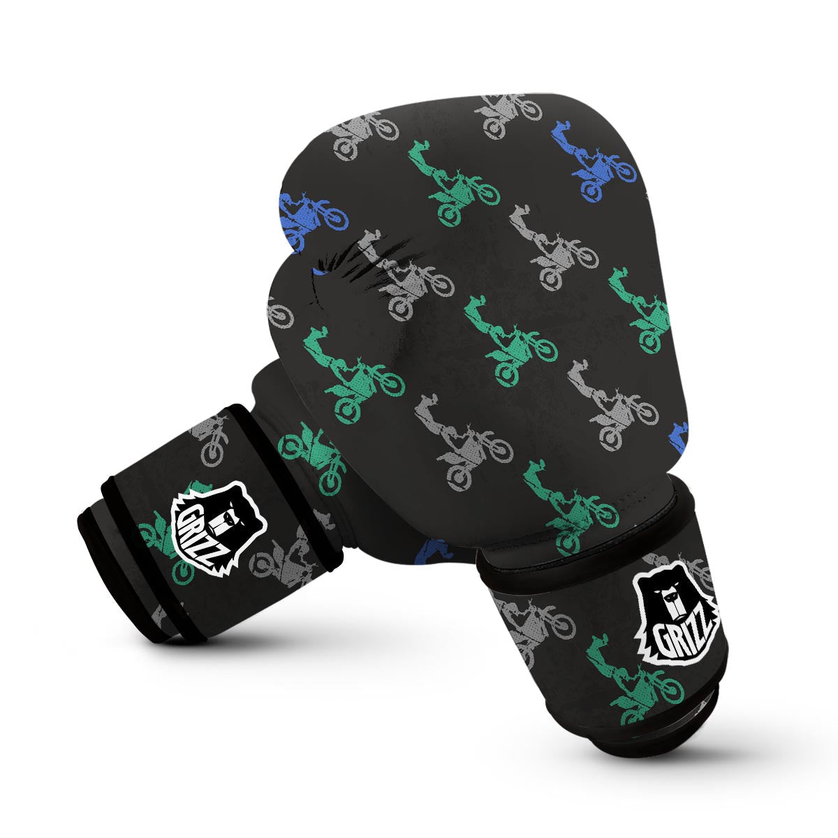 Motocross Print Pattern Boxing Gloves-grizzshop