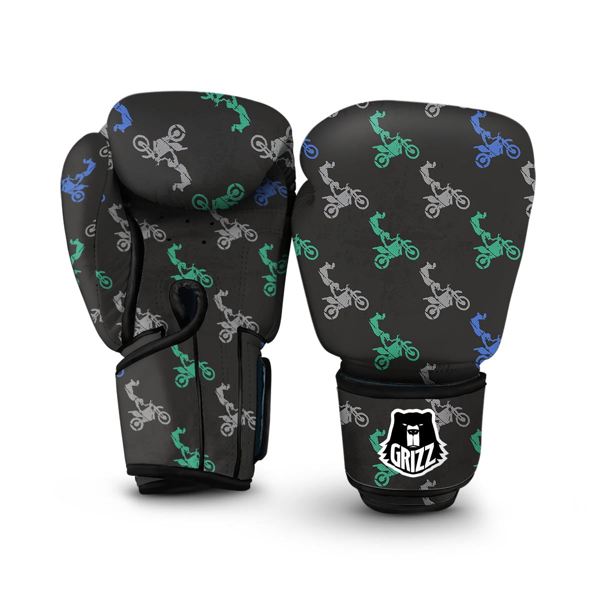 Motocross Print Pattern Boxing Gloves-grizzshop