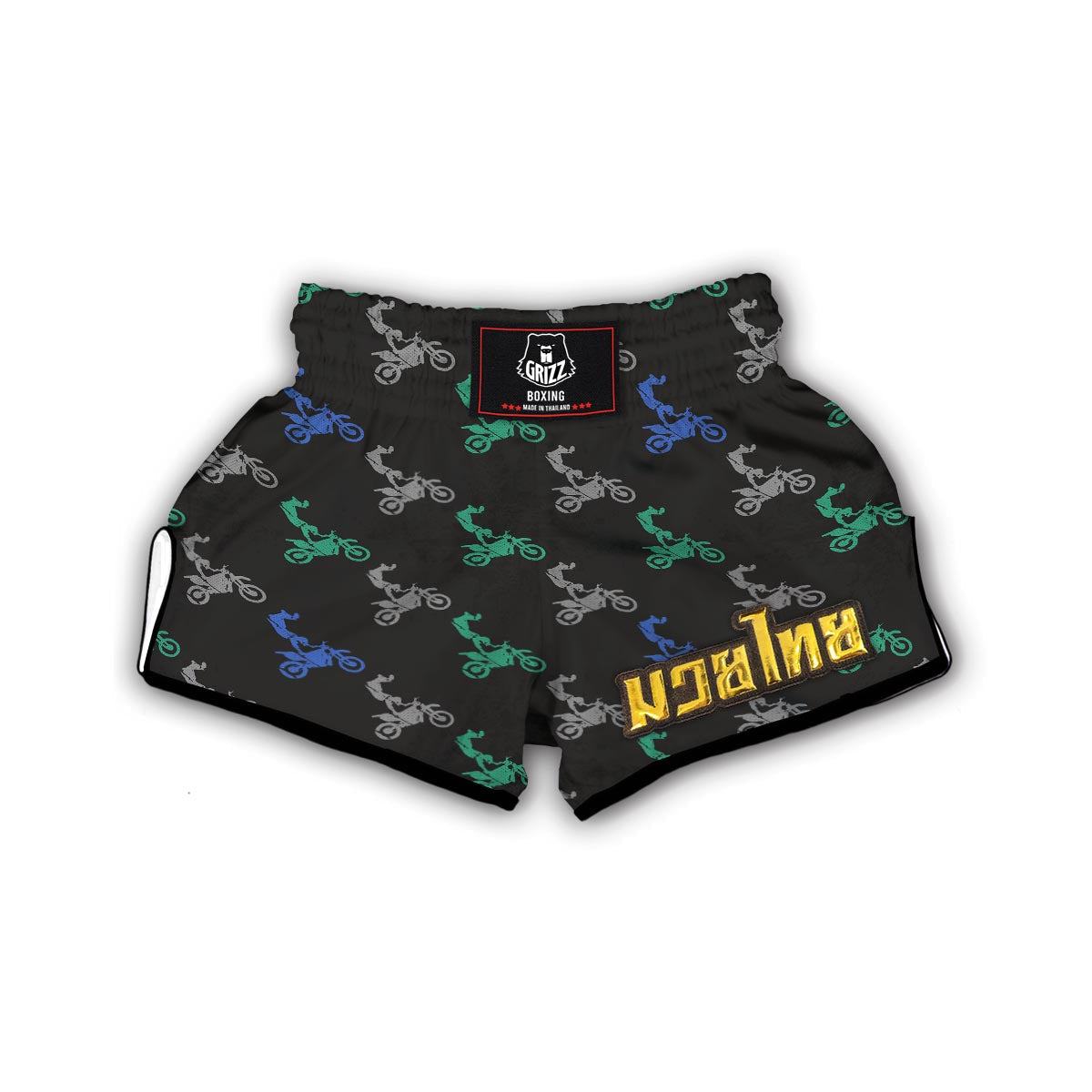 Motocross Print Pattern Muay Thai Boxing Shorts-grizzshop