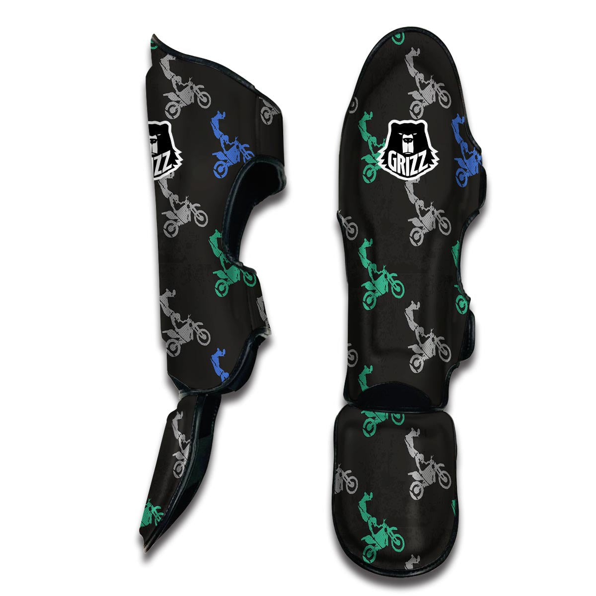 Motocross Print Pattern Muay Thai Shin Guards-grizzshop