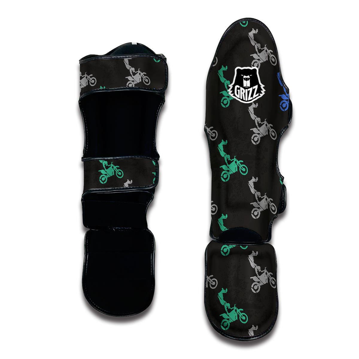 Motocross Print Pattern Muay Thai Shin Guards-grizzshop