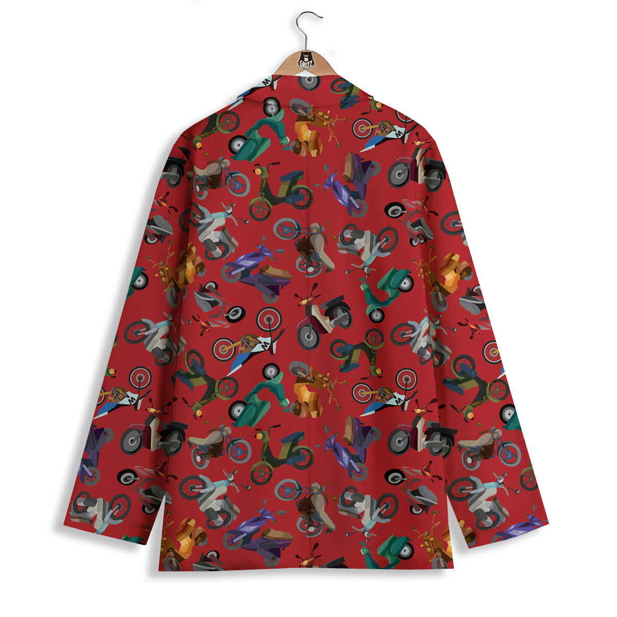 Motorcycle And Red Print Pattern Women's Blazer-grizzshop