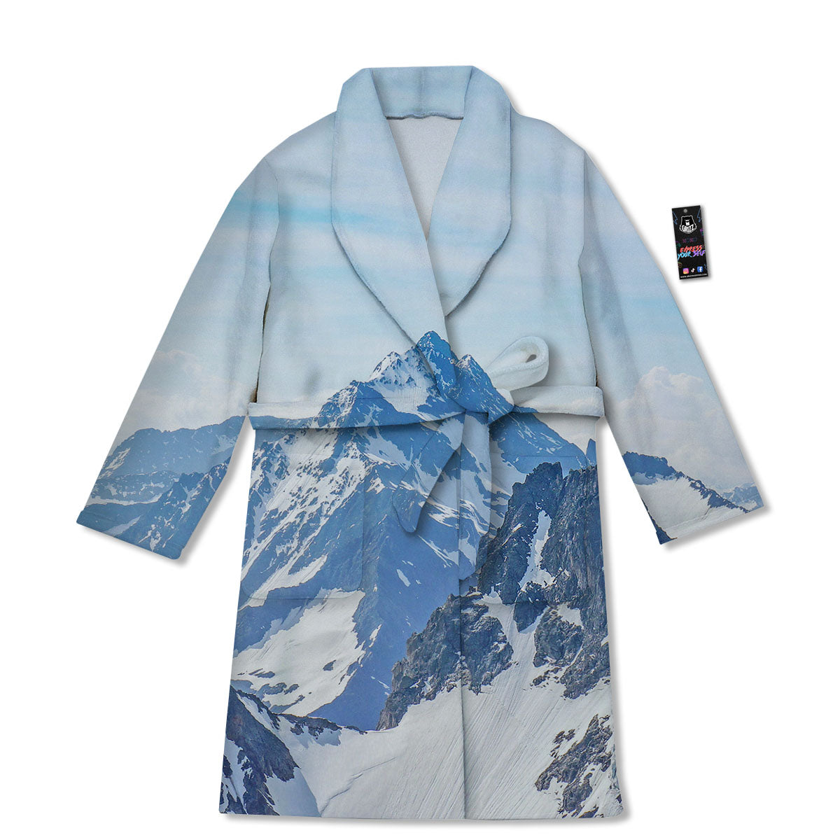 Mountain Alps Print Bathrobe-grizzshop