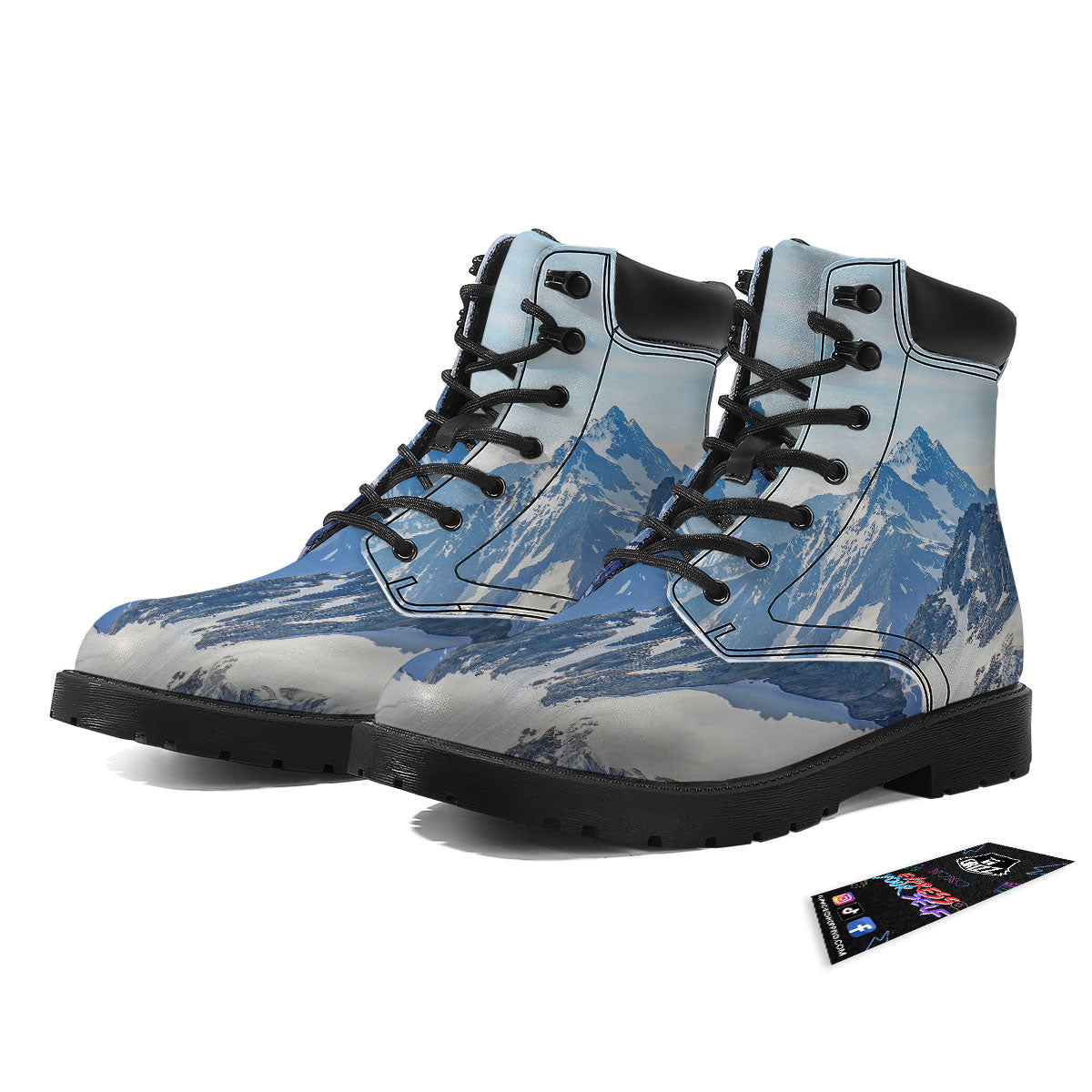 Mountain Alps Print Boots-grizzshop