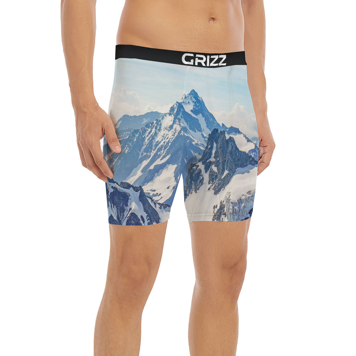 Mountain Alps Print Boxer Briefs-grizzshop