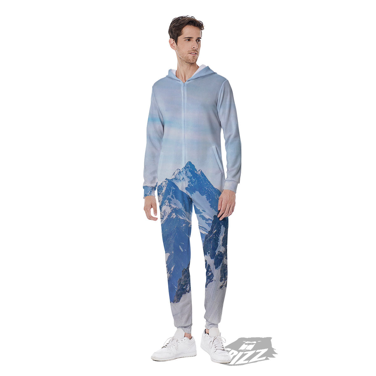 Mountain Alps Print Men's Jumpsuit-grizzshop