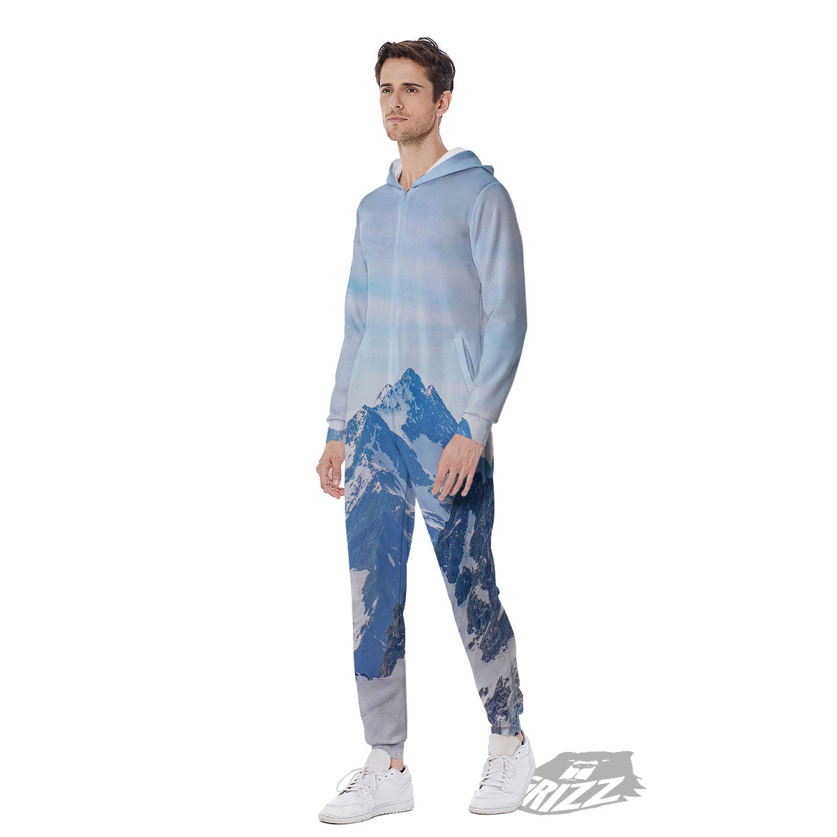 Mountain Alps Print Men's Jumpsuit-grizzshop