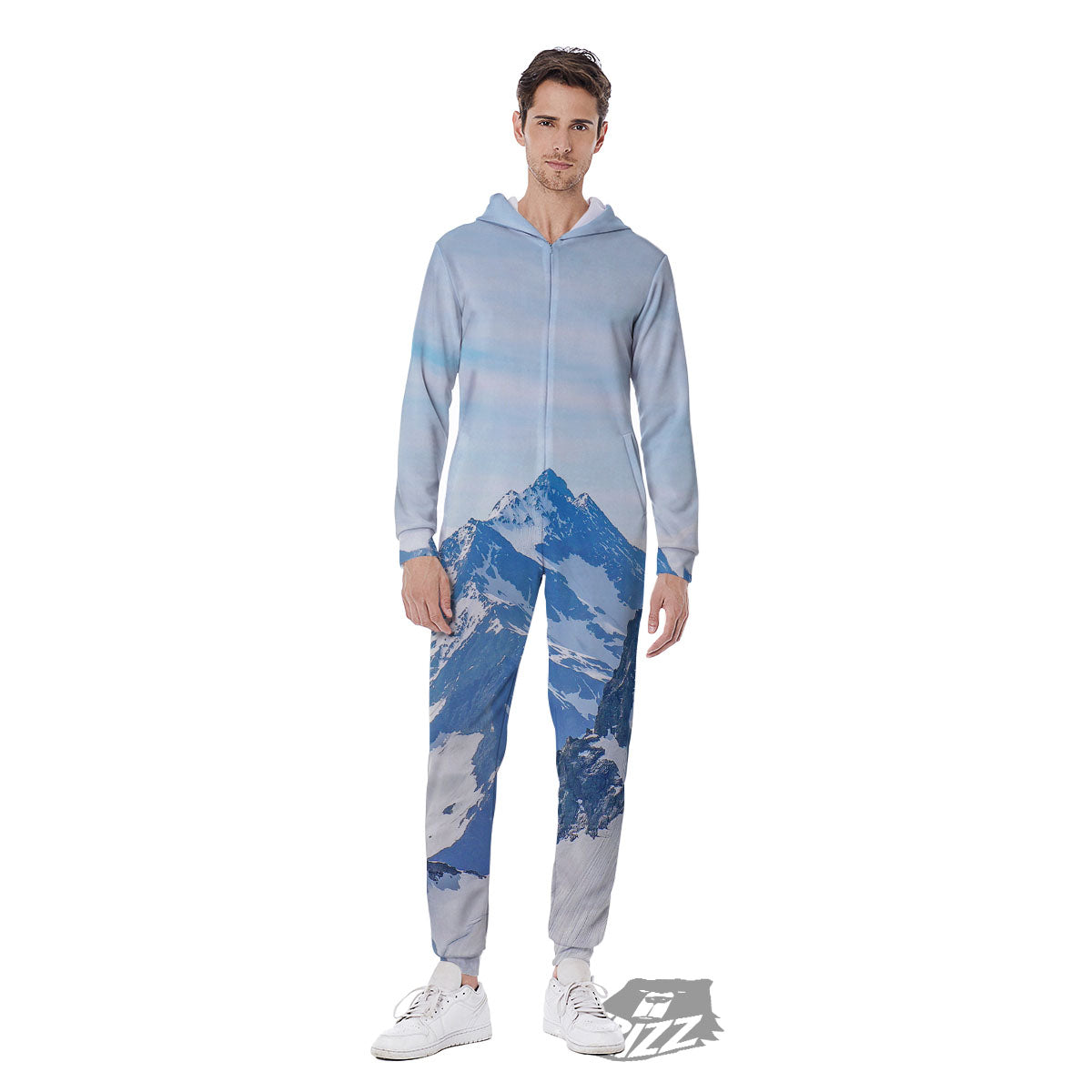 Mountain Alps Print Men's Jumpsuit-grizzshop
