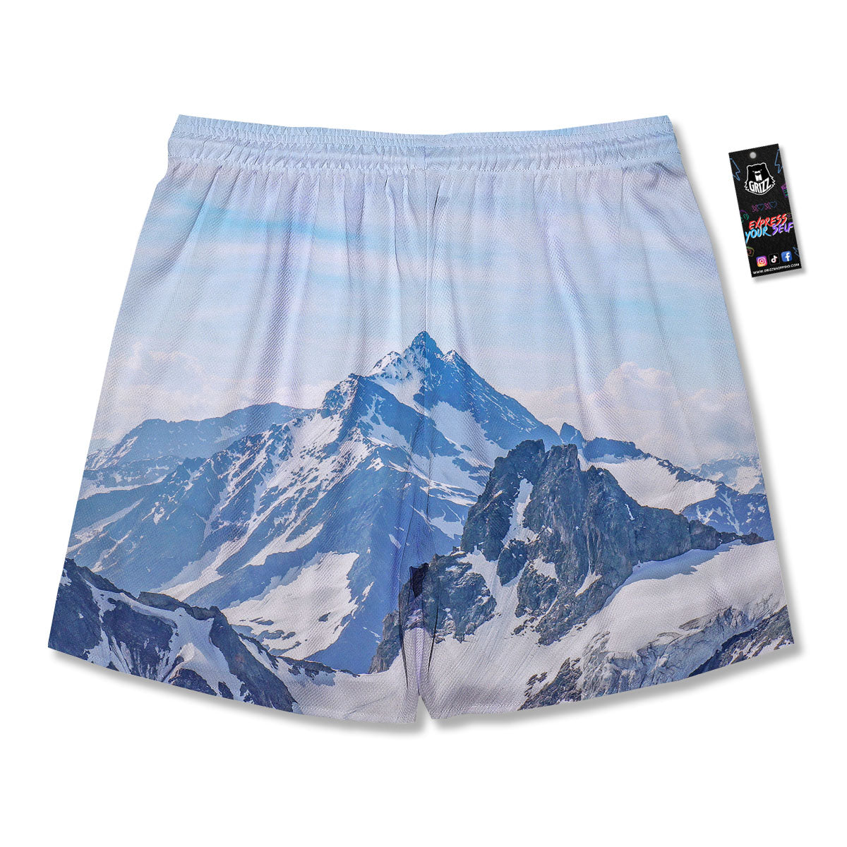 Mountain Alps Print Men's Running Shorts-grizzshop