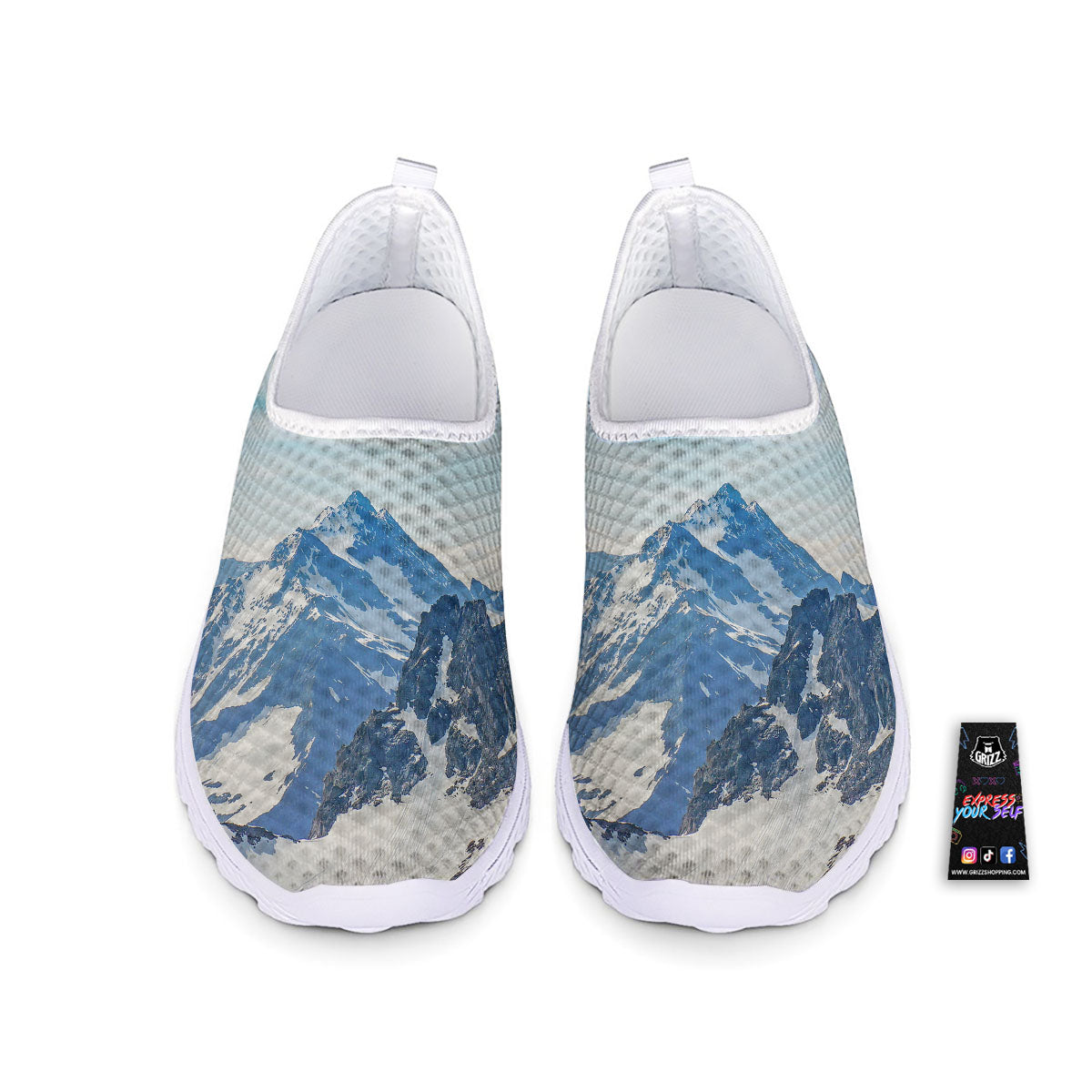 Mountain Alps Print Nurse Shoes-grizzshop
