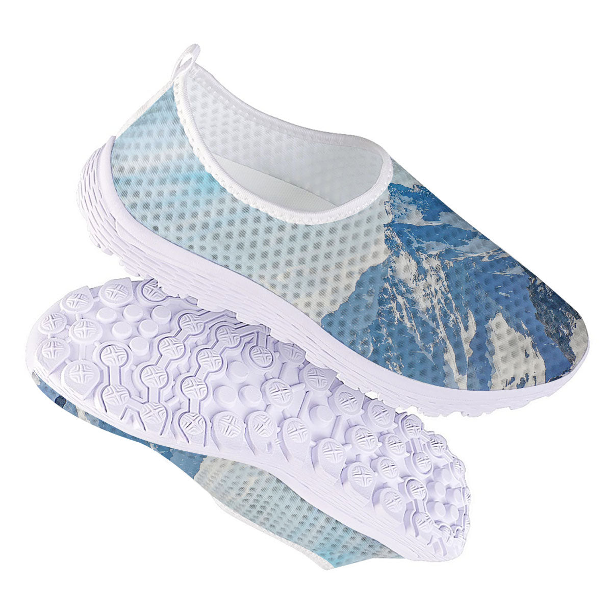 Mountain Alps Print Nurse Shoes-grizzshop