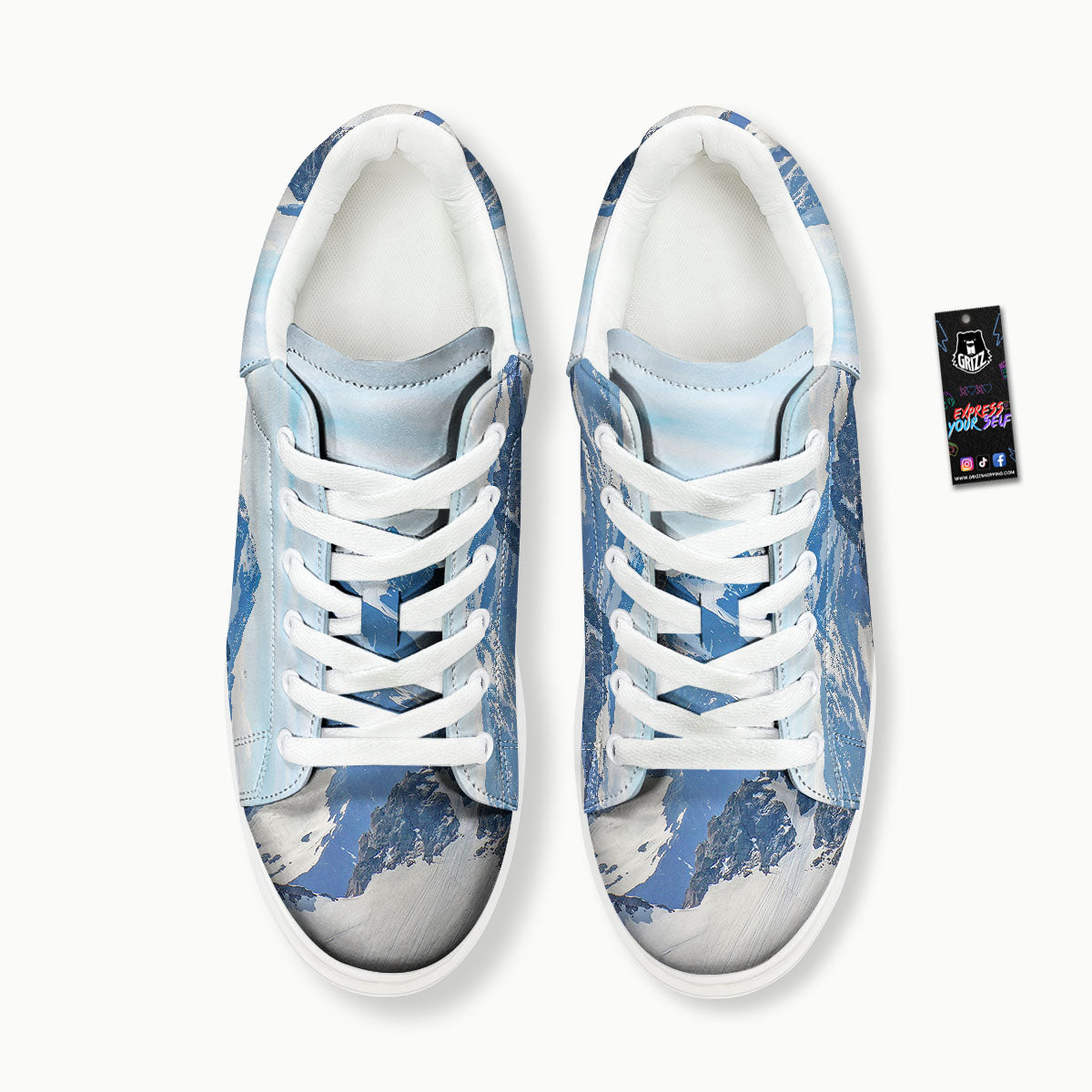 Mountain Alps Print Platform Shoes-grizzshop