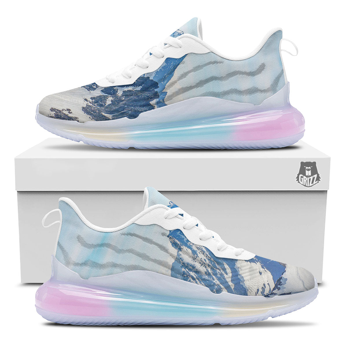 Mountain Alps Print Running Sneakers-grizzshop