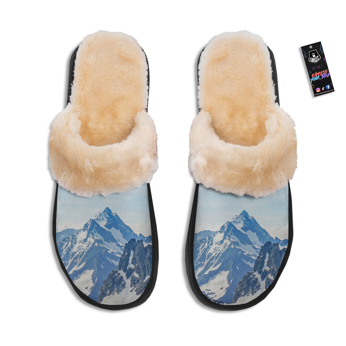Mountain Alps Print Slippers-grizzshop