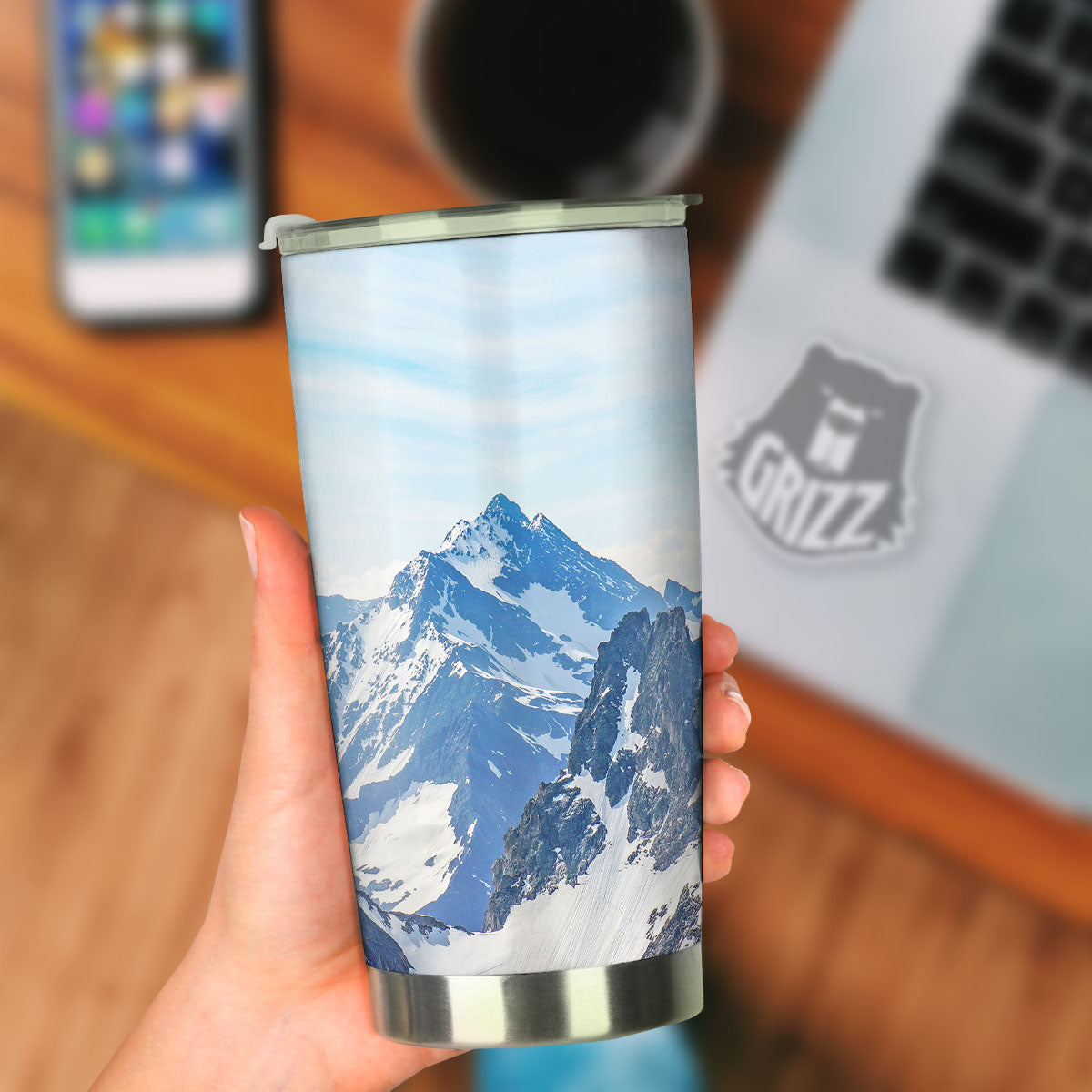 Mountain Alps Print Tumbler-grizzshop