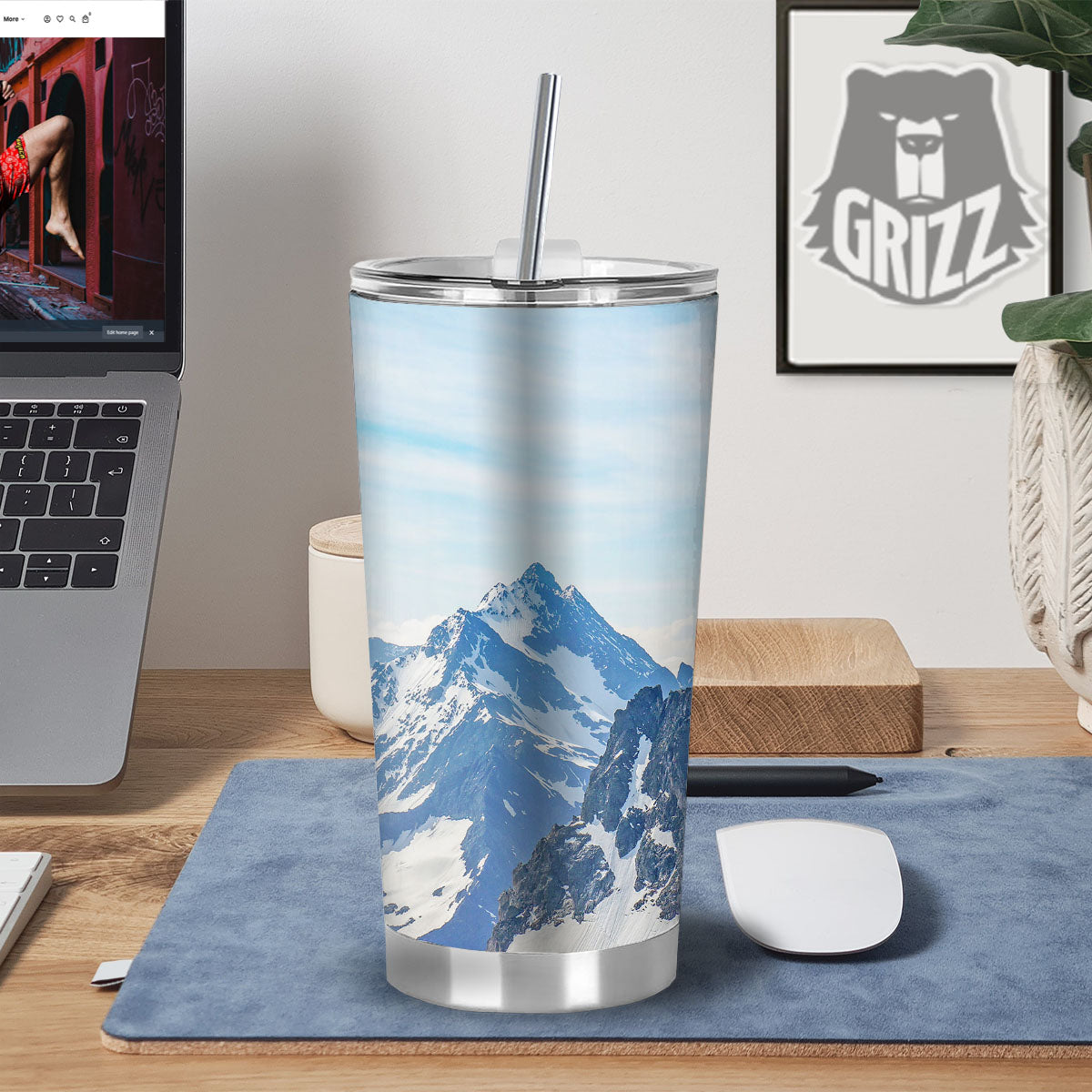 Mountain Alps Print Tumbler-grizzshop