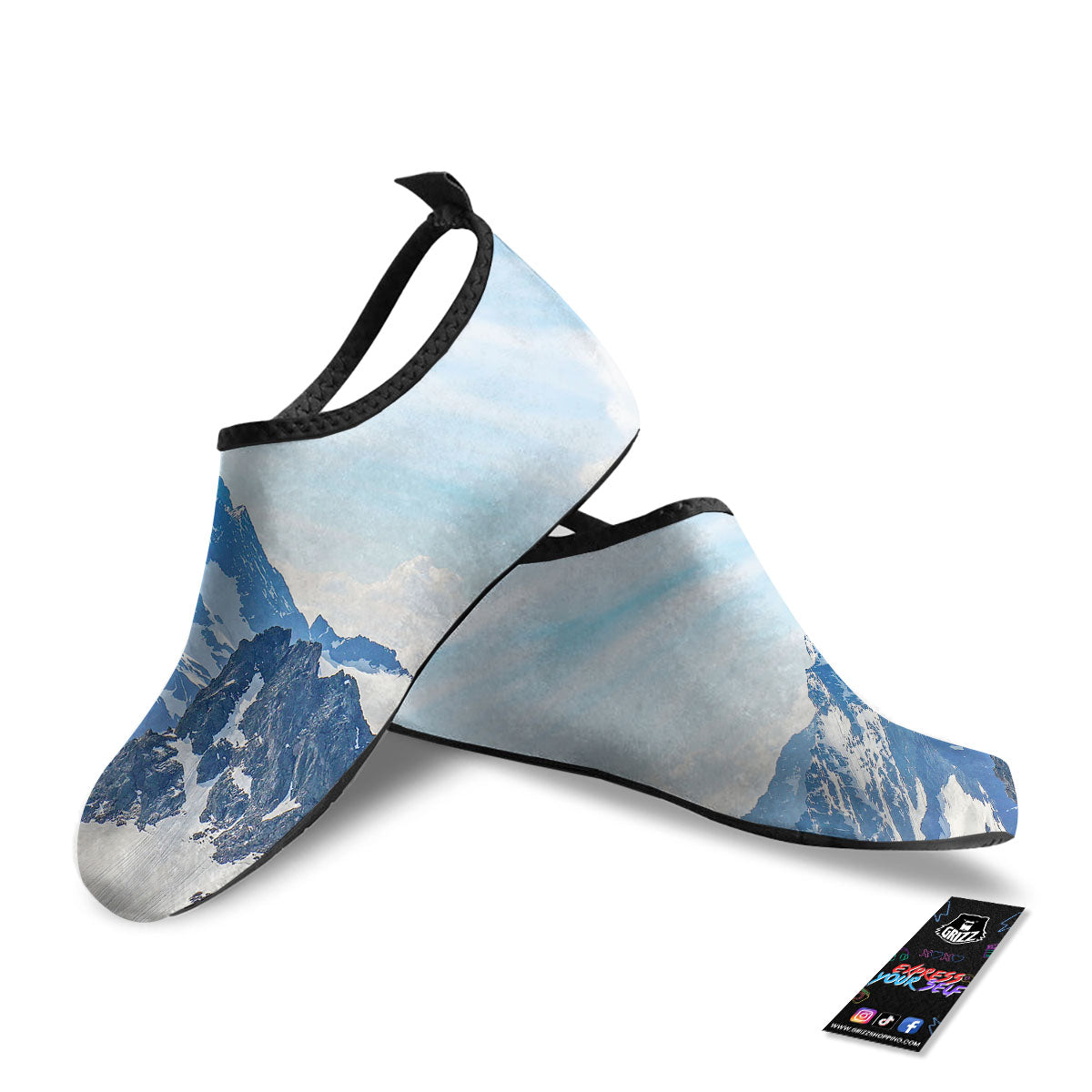 Mountain Alps Print Water Shoes-grizzshop