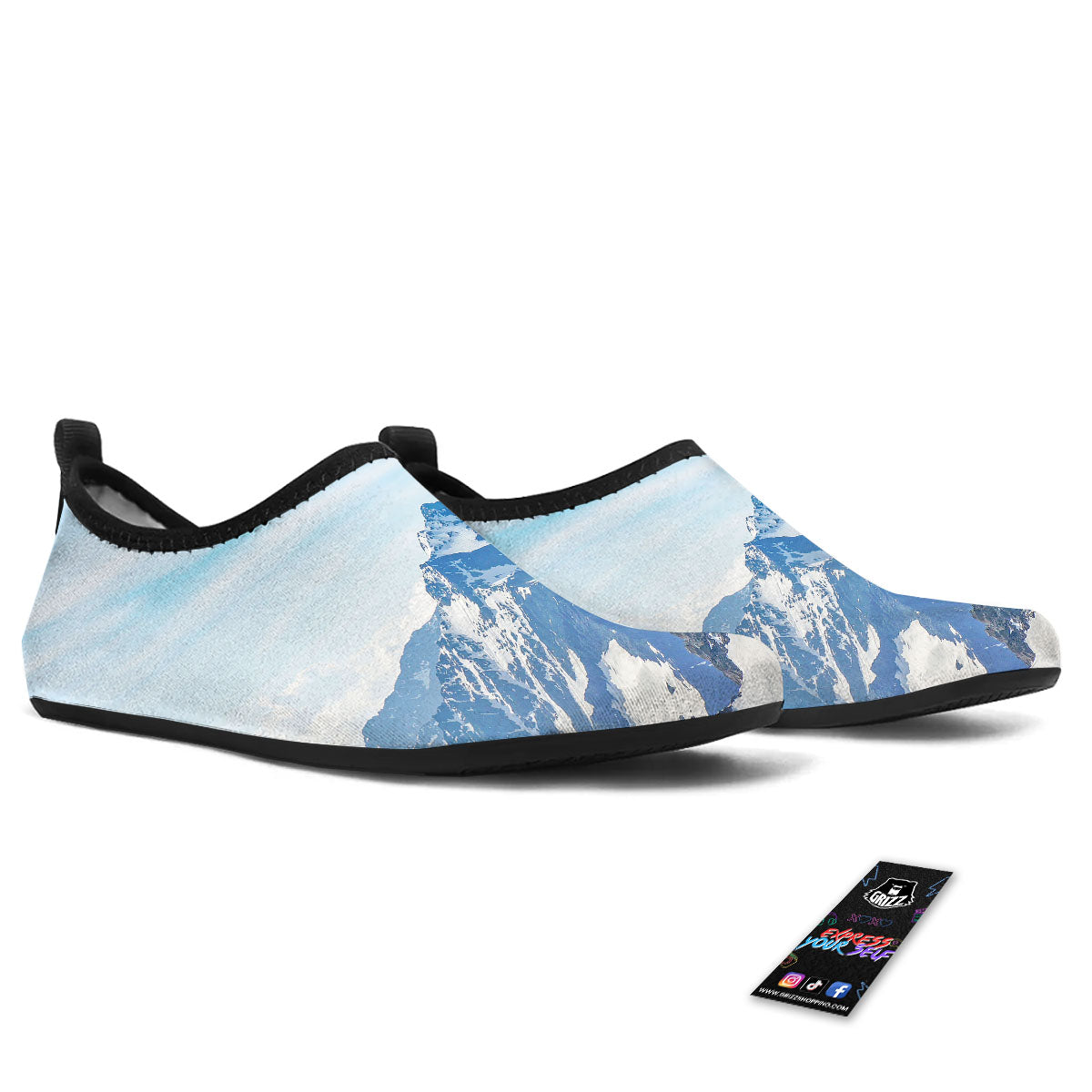 Mountain Alps Print Water Shoes-grizzshop