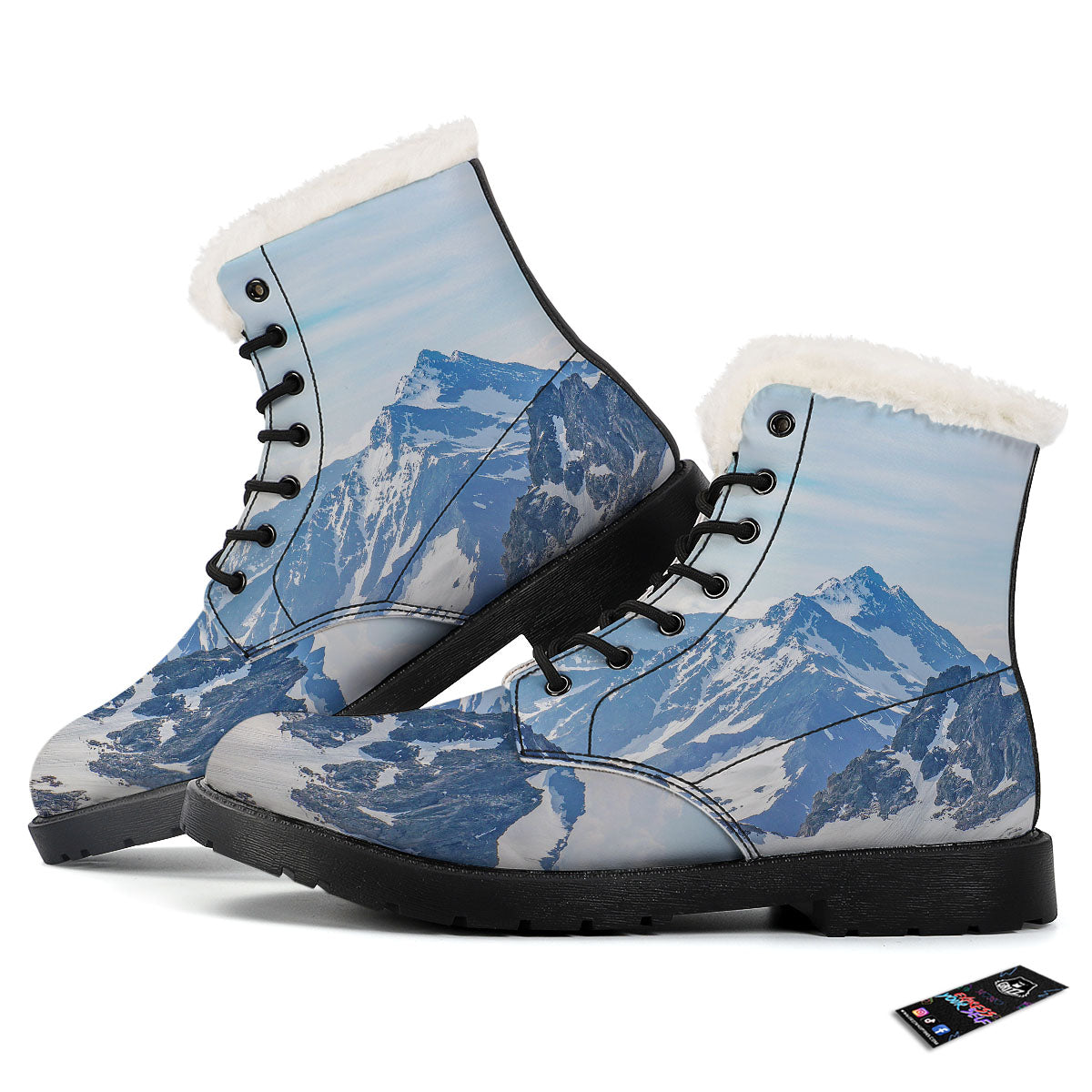 Mountain Alps Print Winter Boots-grizzshop