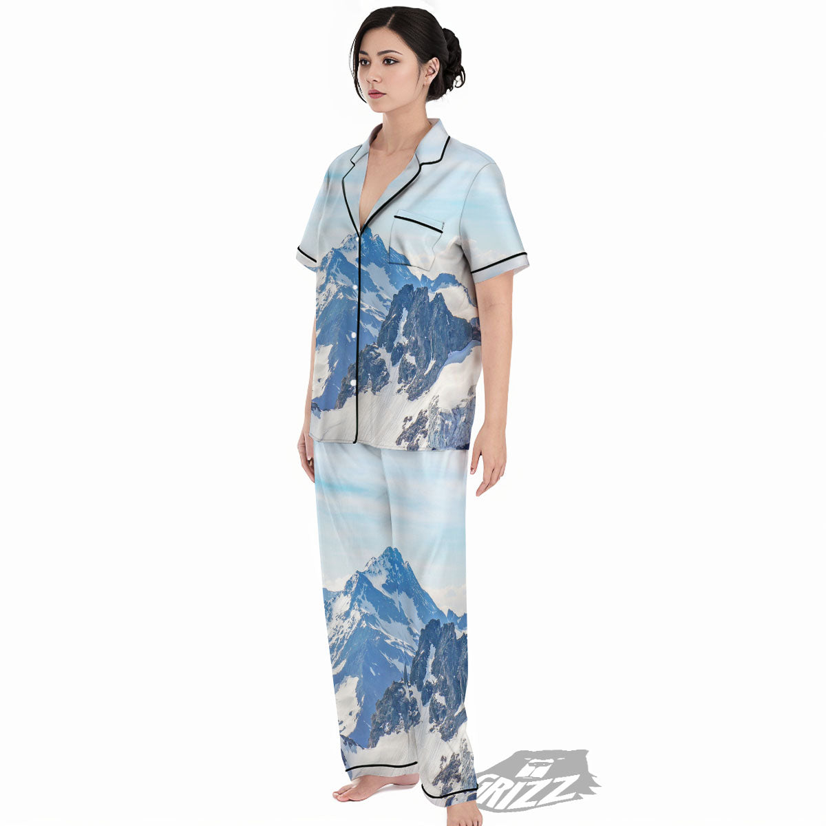Mountain Alps Print Women's Pajamas Set-grizzshop
