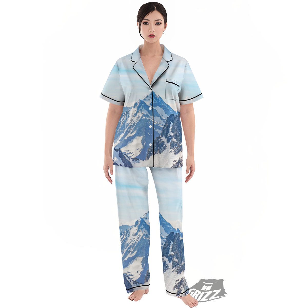 Mountain Alps Print Women's Pajamas Set-grizzshop
