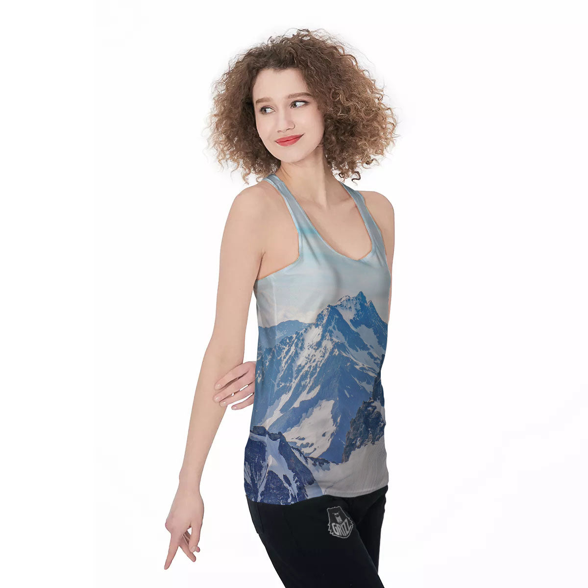 Mountain Alps Print Women's Racerback Tank Top-grizzshop