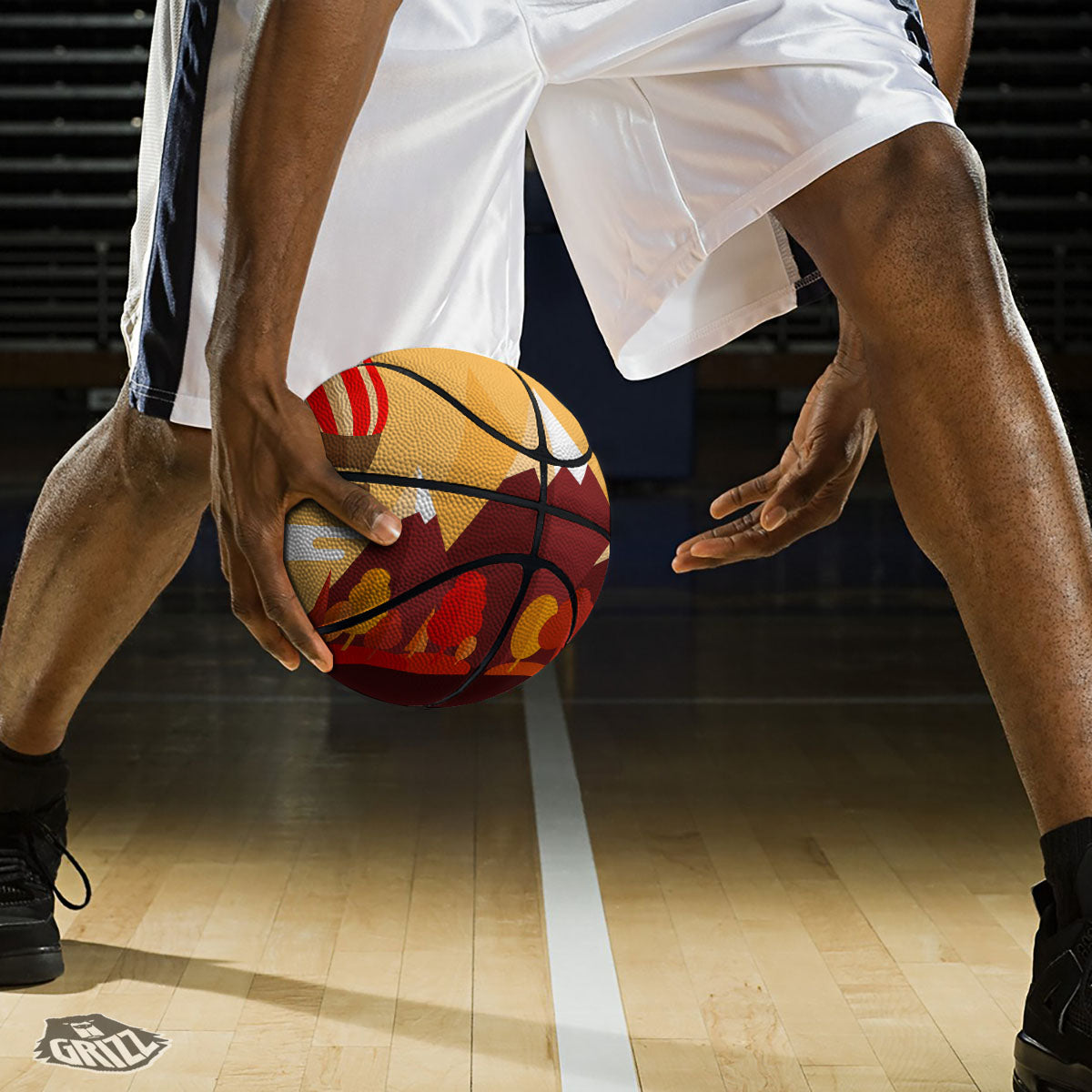 Mountain Autumn Print Basketball-grizzshop