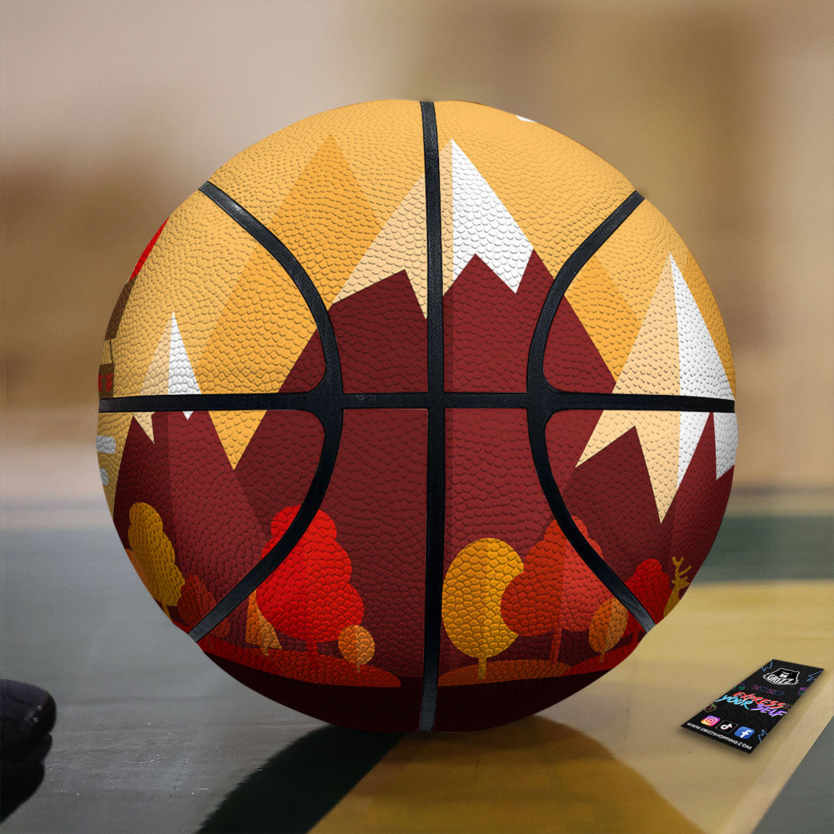 Mountain Autumn Print Basketball-grizzshop