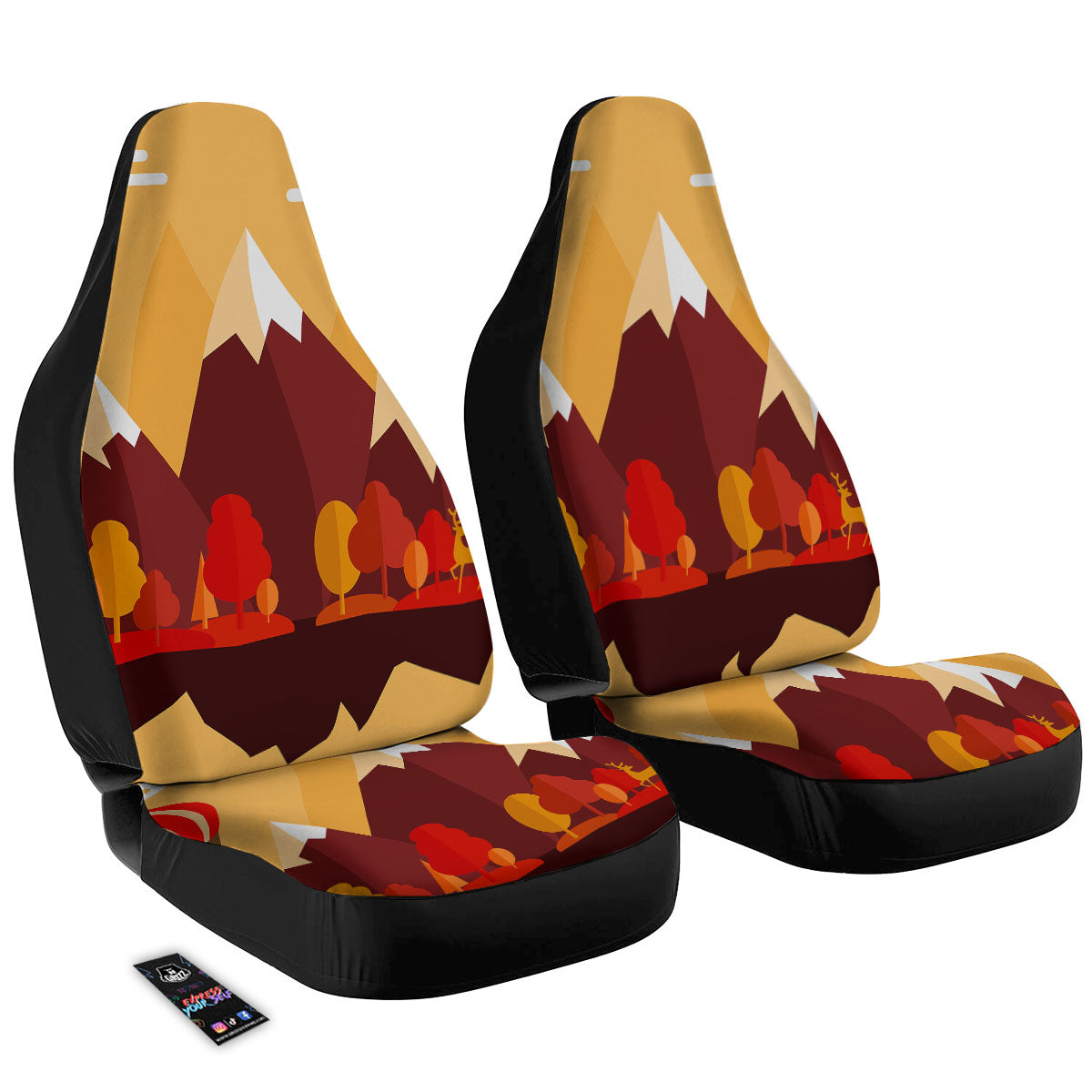 Mountain Autumn Print Car Seat Covers-grizzshop