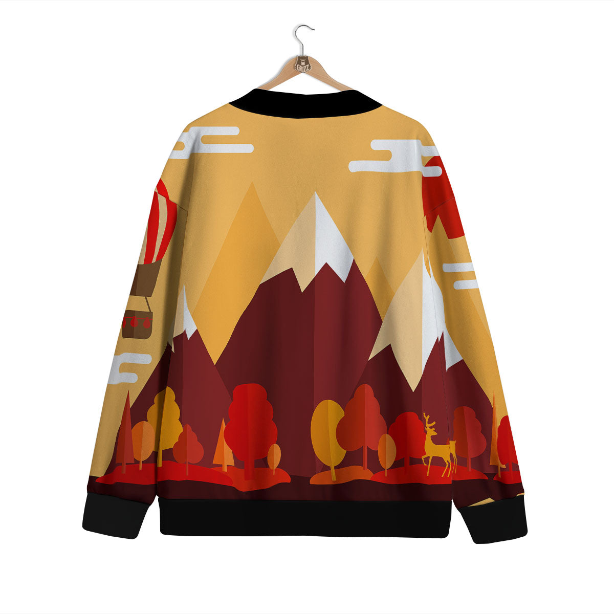 Mountain Autumn Print Cardigan-grizzshop