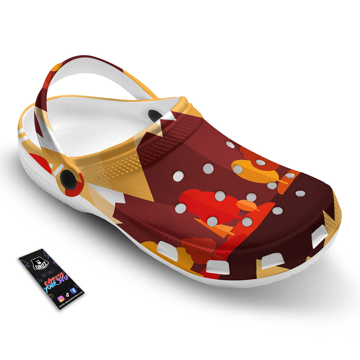Mountain Autumn Print Clog-grizzshop